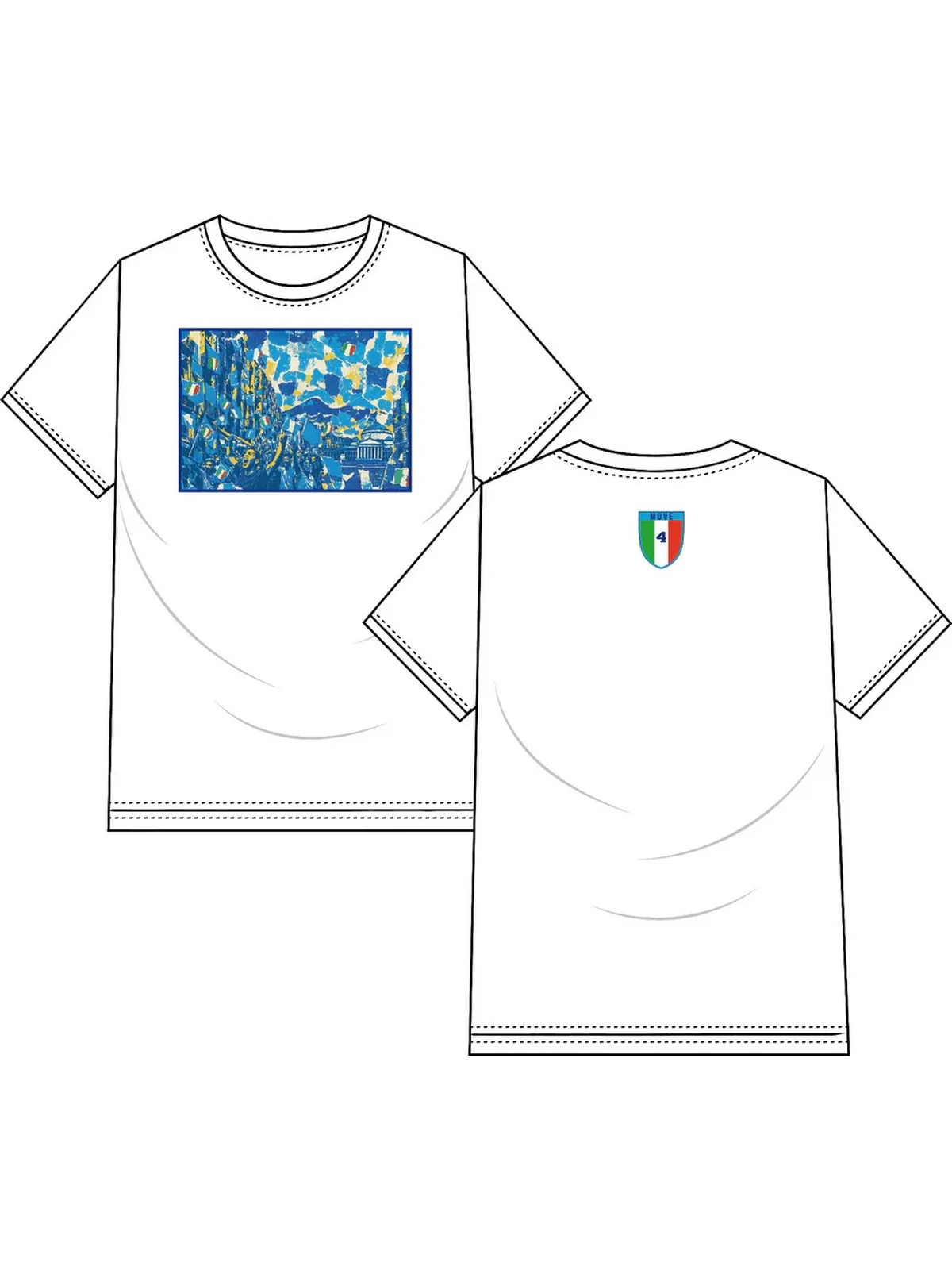 MOVE be different T-shirt Uomo  T-SHIRT NAPOLI 01 FIESTA BIANCO - Image 3