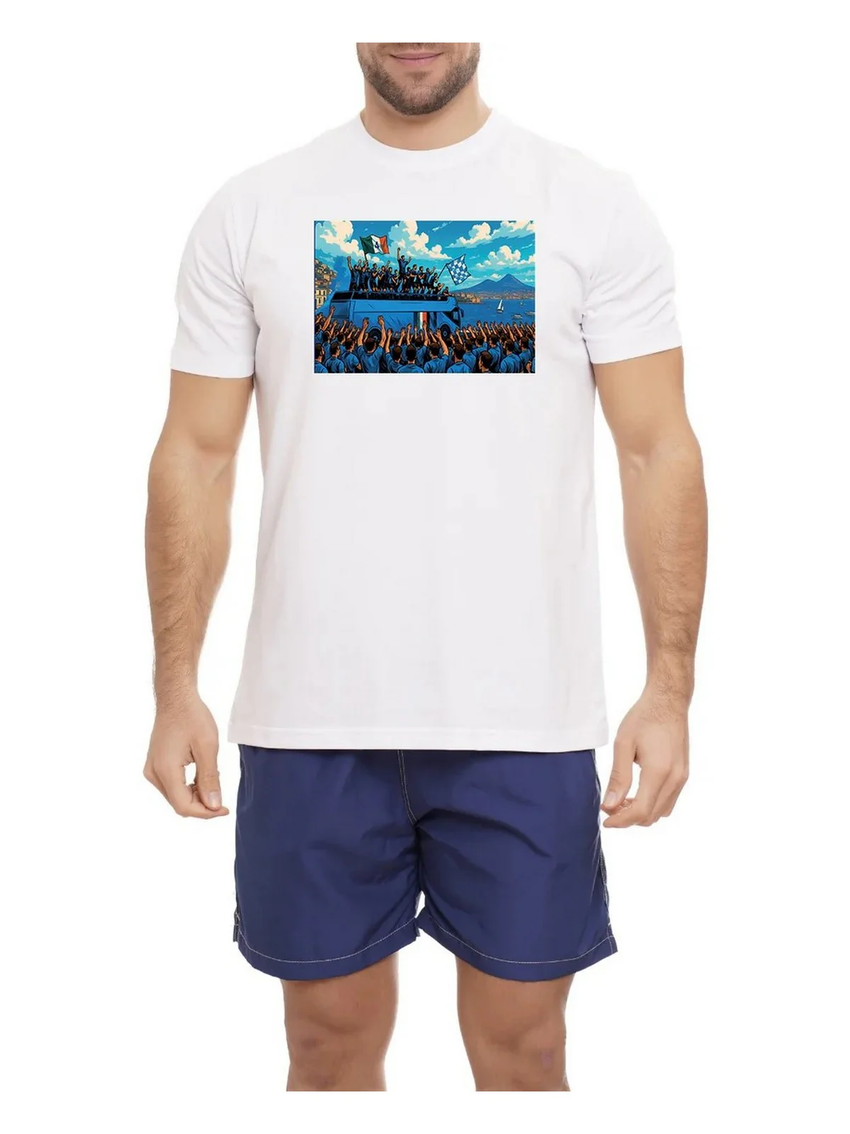 MOVE be different T-shirt Uomo  T-SHIRT NAPOLI 03 LUNGOMARE BIANCO - Image 2