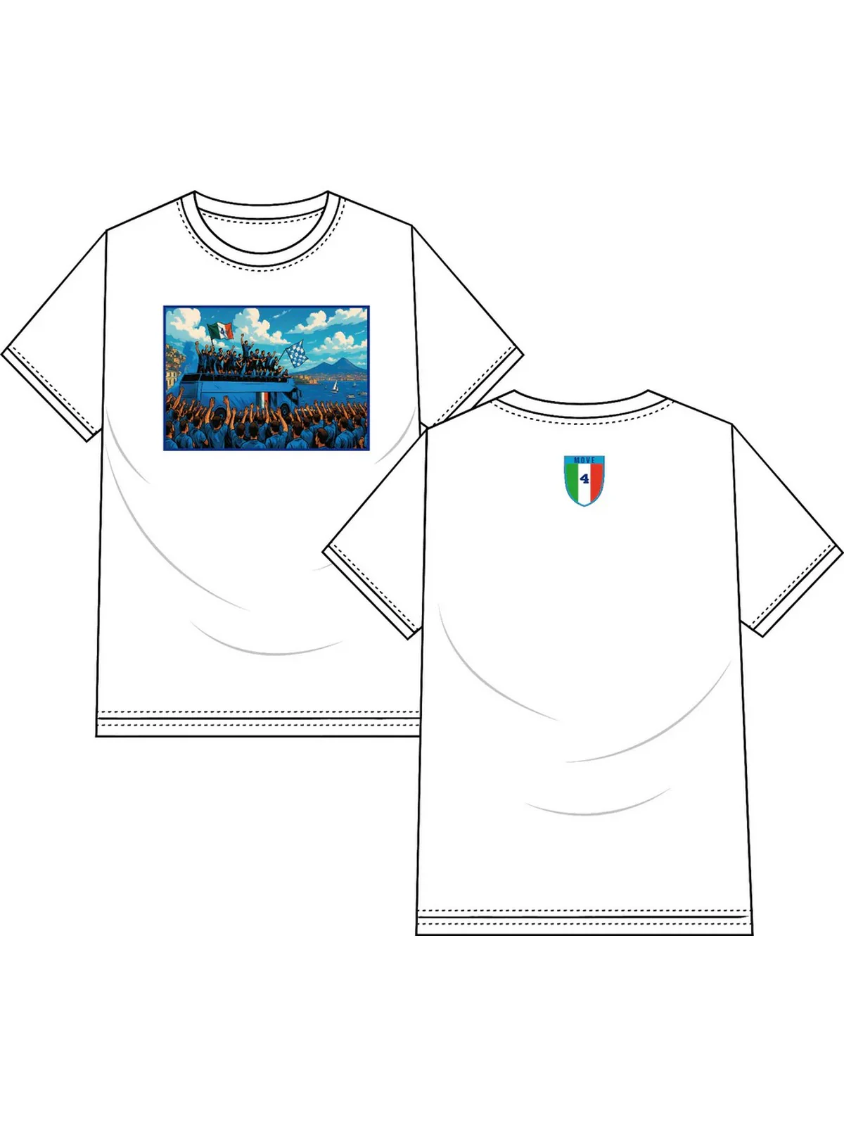 MOVE be different T-shirt Uomo  T-SHIRT NAPOLI 03 LUNGOMARE BIANCO - Image 3