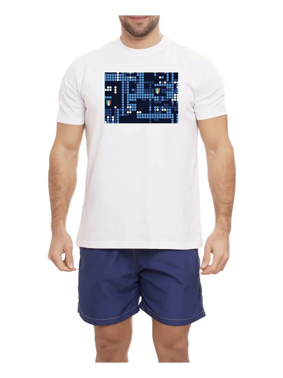 MOVE be different T-shirt Uomo  T-SHIRT NAPOLI 04 PIXEL BIANCO - Image 2