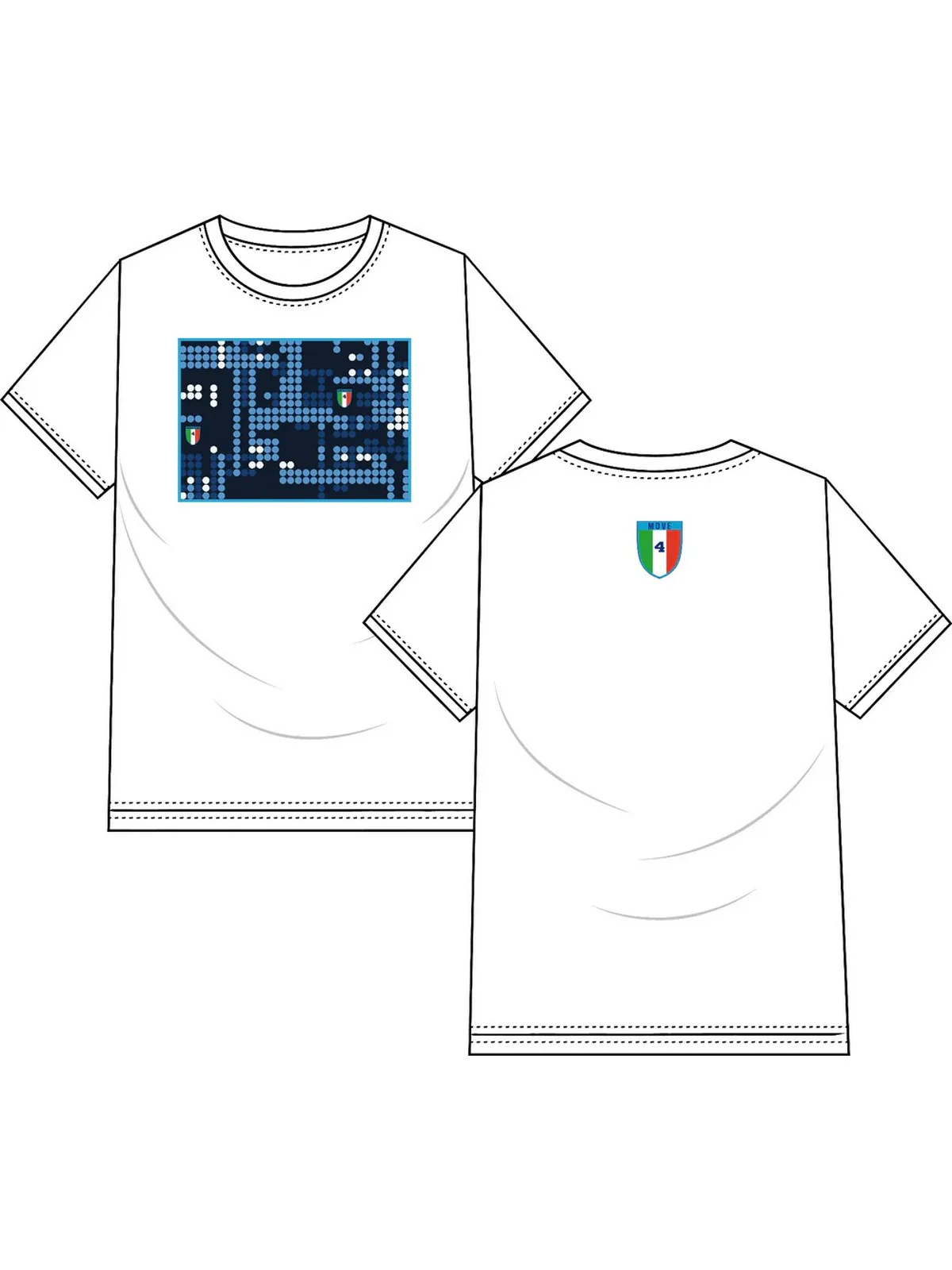 MOVE be different T-shirt Uomo  T-SHIRT NAPOLI 04 PIXEL BIANCO - Image 3