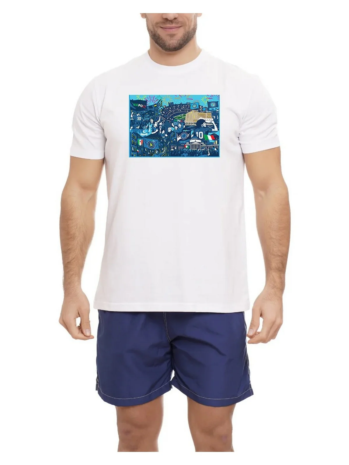 MOVE be different T-shirt Uomo  T-SHIRT NAPOLI 05 DIEGO BIANCO - Image 2