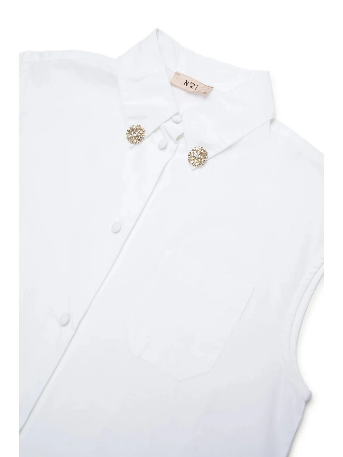 N°21 Camicia Bambine e ragazze  N210AV N0417 0N100 WHITE - Image 2