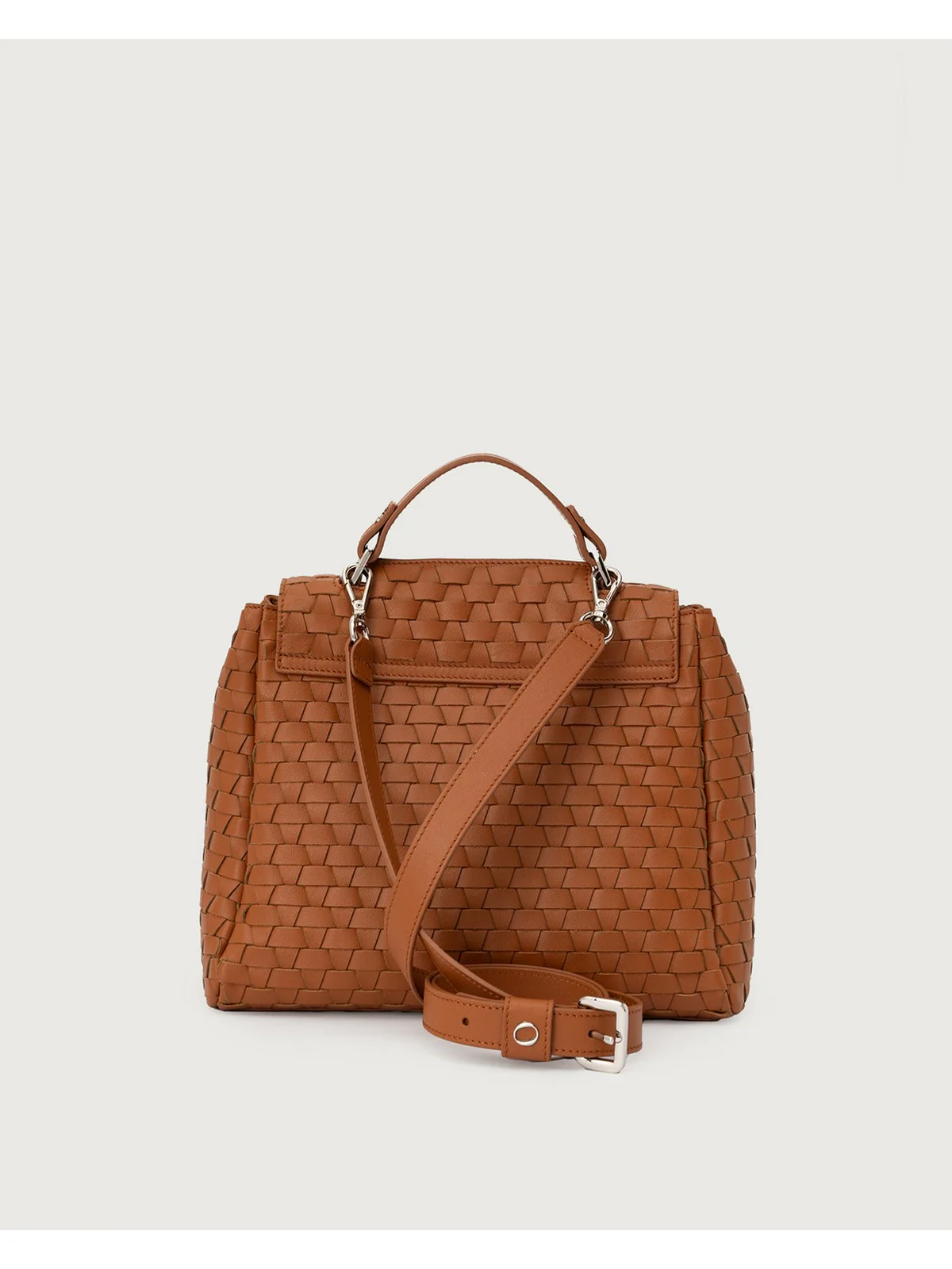 ORCIANI Borsa Donna NAPPA WOVEN B01999 NWO AMB Marrone - Image 4