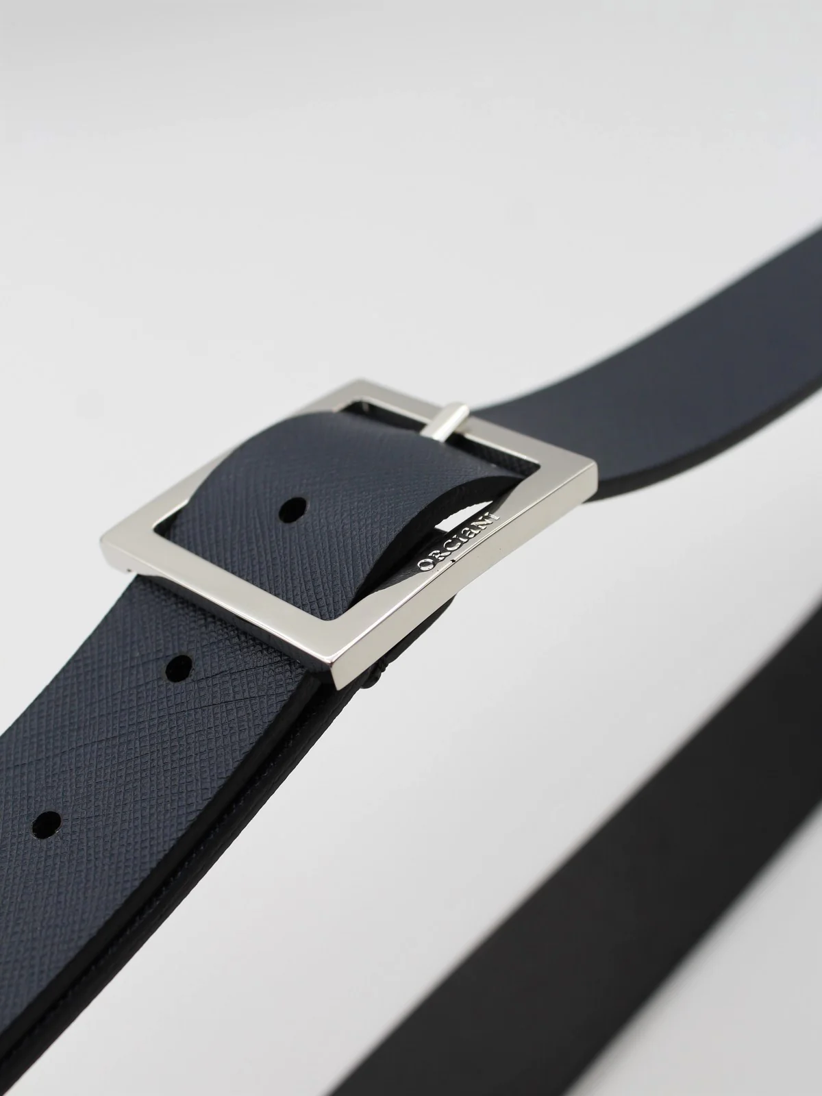 ORCIANI Cintura Uomo SAFFIANO DOUBLE U08311 SID N+T Nero - Image 5