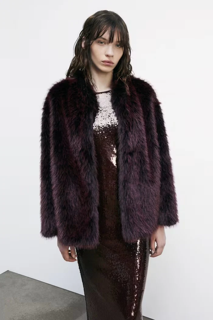 PATRIZIA PEPE Pelliccia Donna  8O0197 E072 R871 PURPLE RED - Image 3