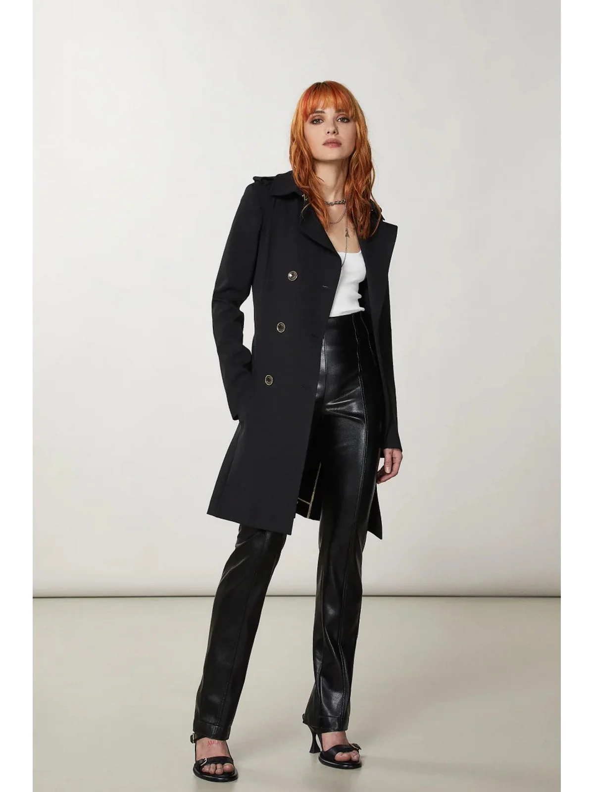 PATRIZIA PEPE Trench Donna  CO0188 A2AW K103 Nero - Image 3
