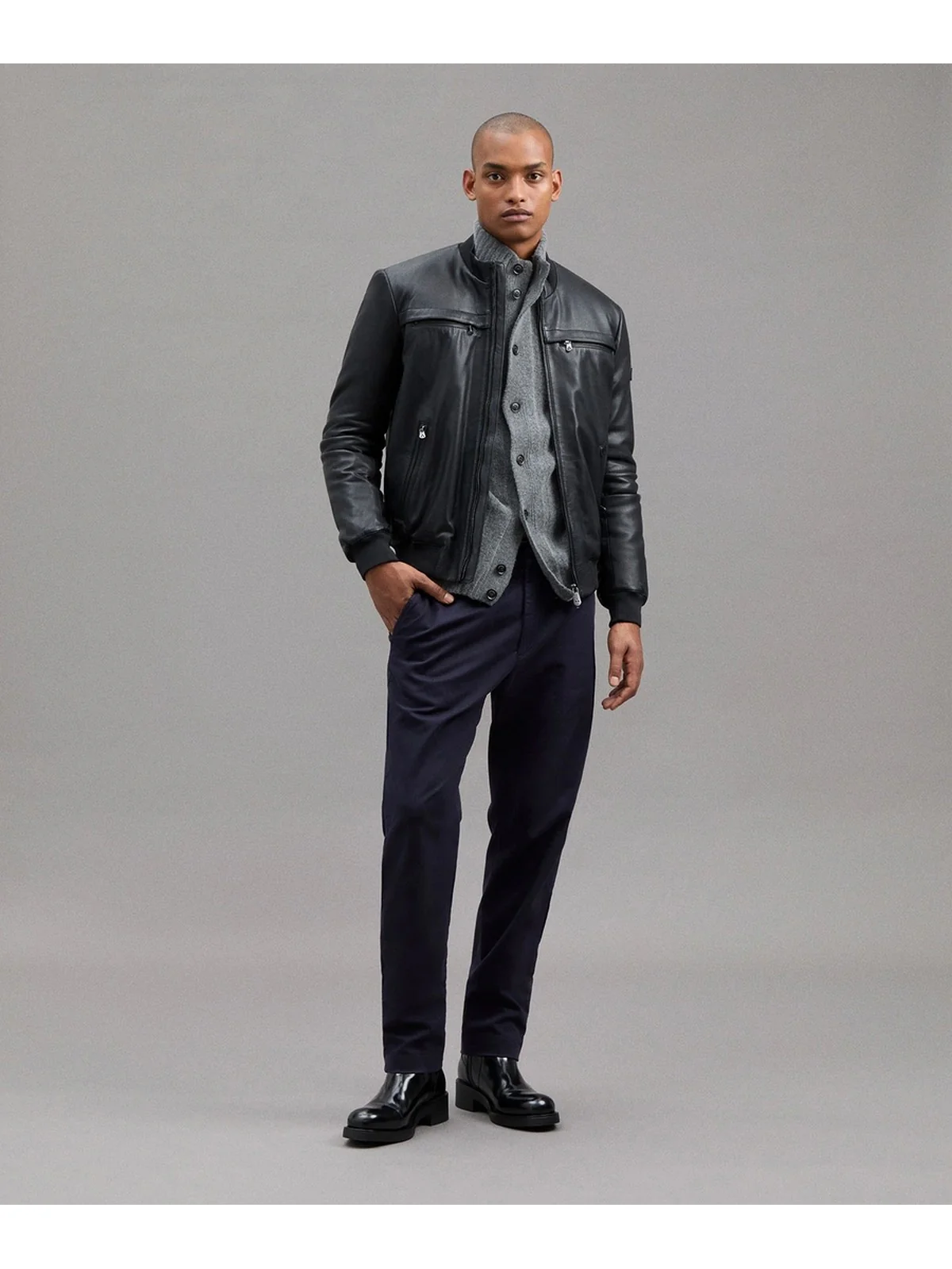 PEUTEREY Giubbino Uomo SANDS LEATHER WS 06 PEU5372 99011855 NER Nero - Image 2