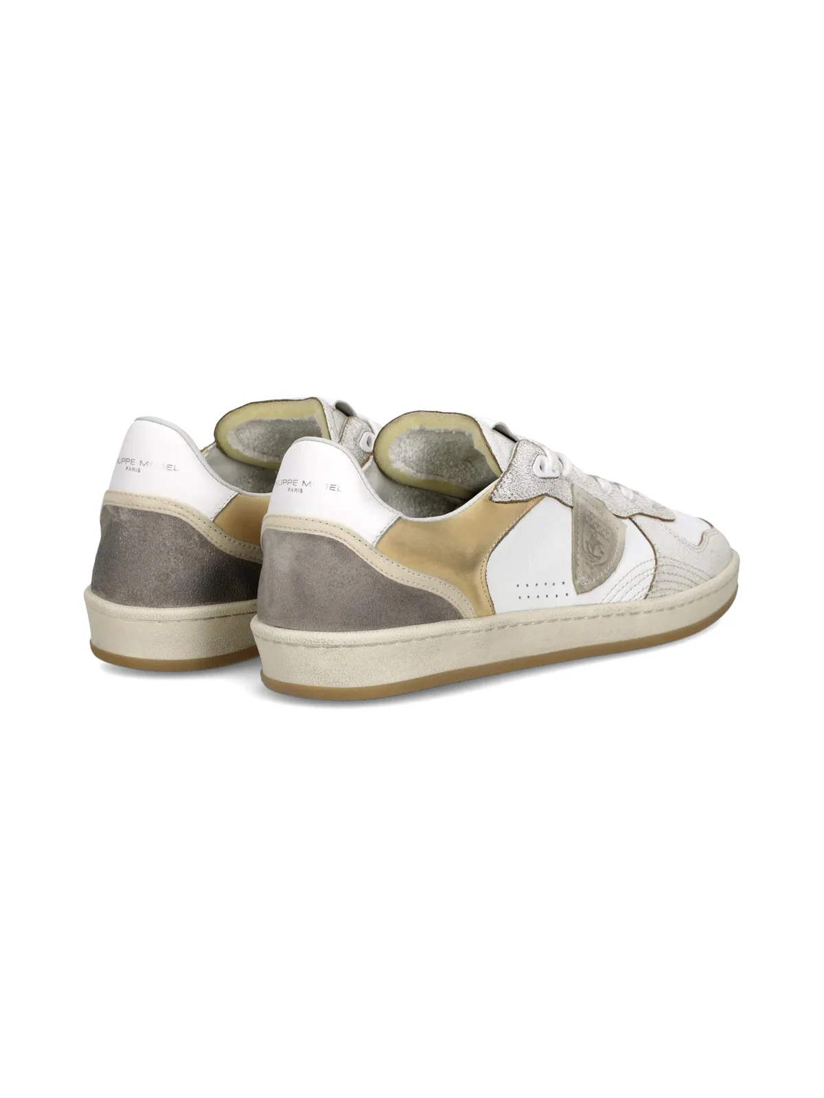 PHILIPPE MODEL Sneaker Uomo PGAL LOW MAN PGLU VC01 VEAU CRACKLE'_BLANC SABLE' - Image 3