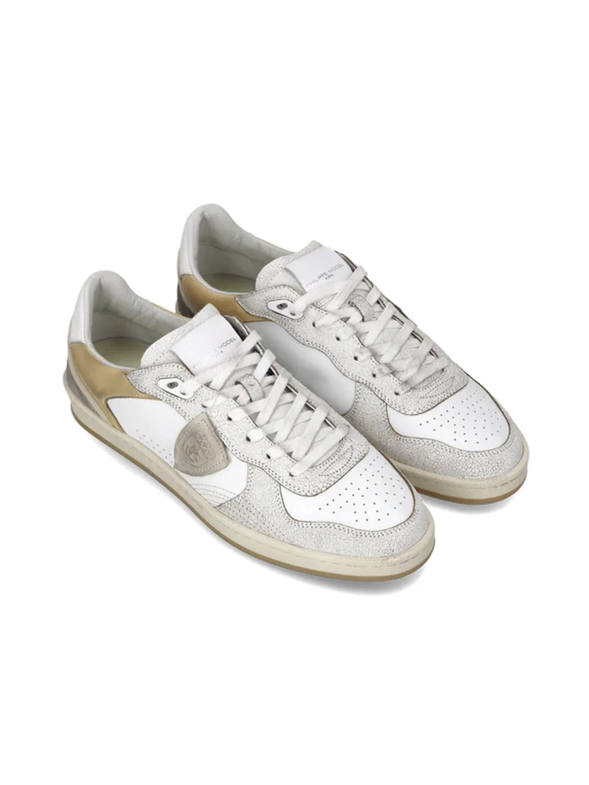 PHILIPPE MODEL Sneaker Uomo PGAL LOW MAN PGLU VC01 VEAU CRACKLE'_BLANC SABLE' - Image 5