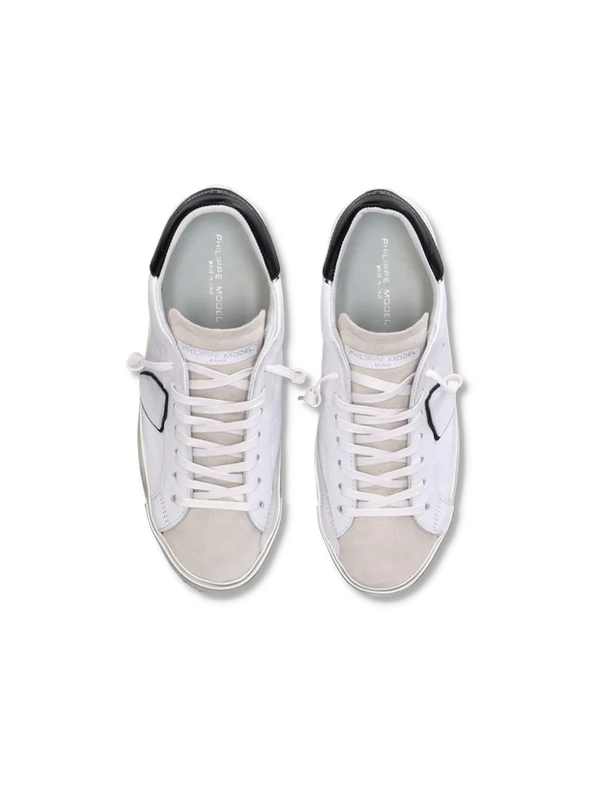 PHILIPPE MODEL Sneaker Uomo Prsx Low Man PRLU 1011 BASIC_BLANC NOIR - Image 4