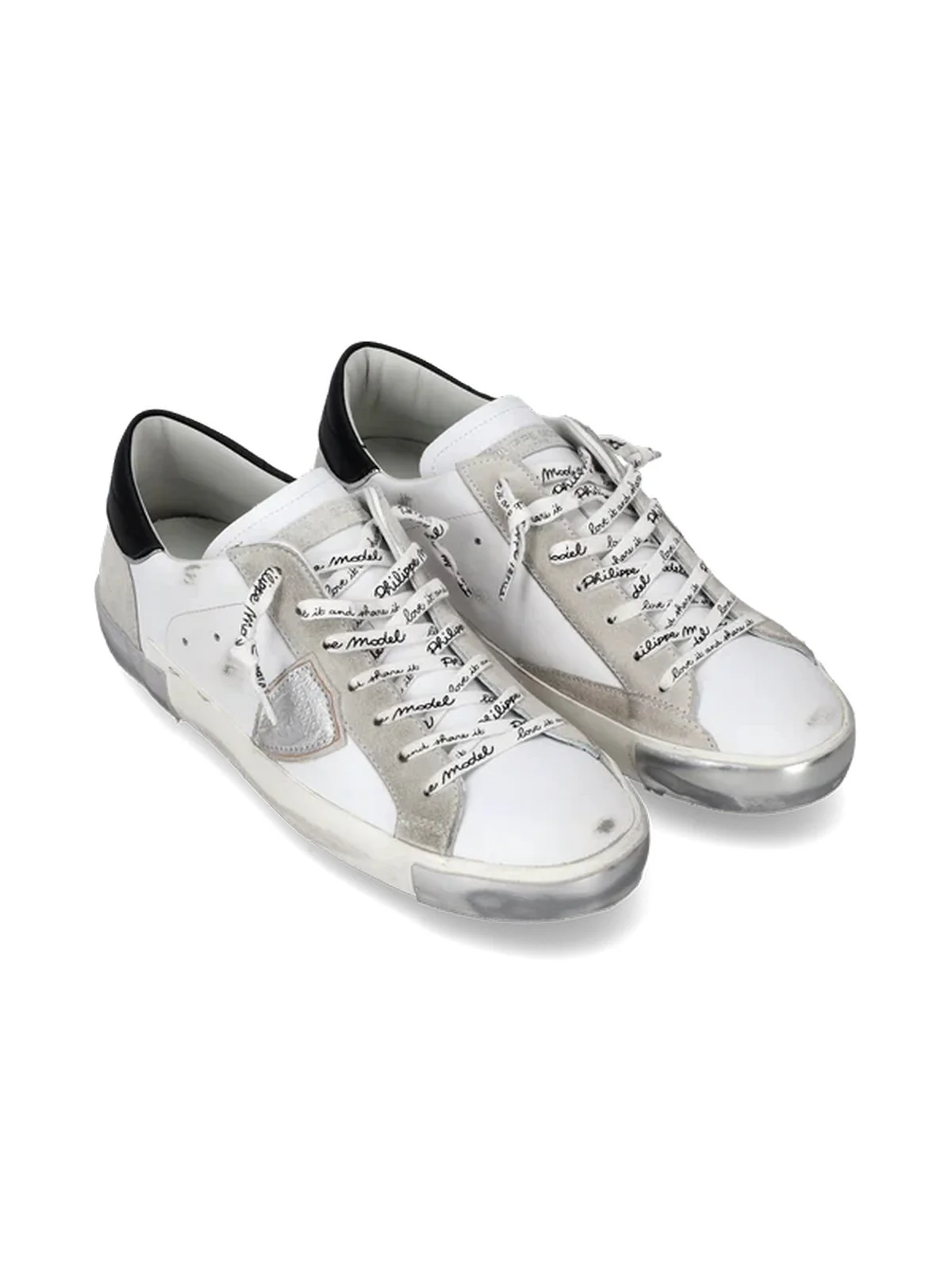 PHILIPPE MODEL Sneaker Uomo Prsx Low Man PRLU MA02 FOXY LAMINE'_BLANC ARGENT - Image 2
