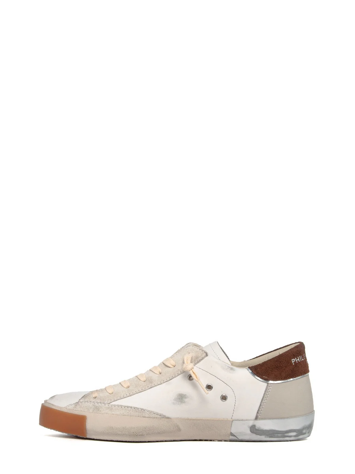 PHILIPPE MODEL Sneaker Uomo Prsx Low Man PRLU VDP1 VEAU DAIM POP_BLANC BRUN - Image 3