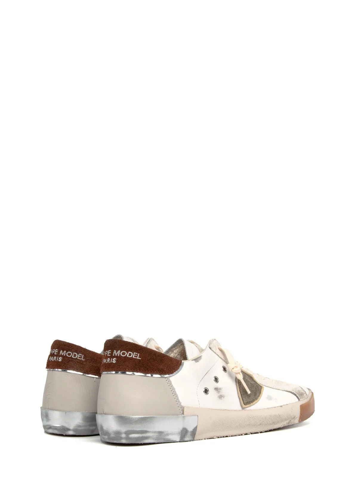 PHILIPPE MODEL Sneaker Uomo Prsx Low Man PRLU VDP1 VEAU DAIM POP_BLANC BRUN - Image 5