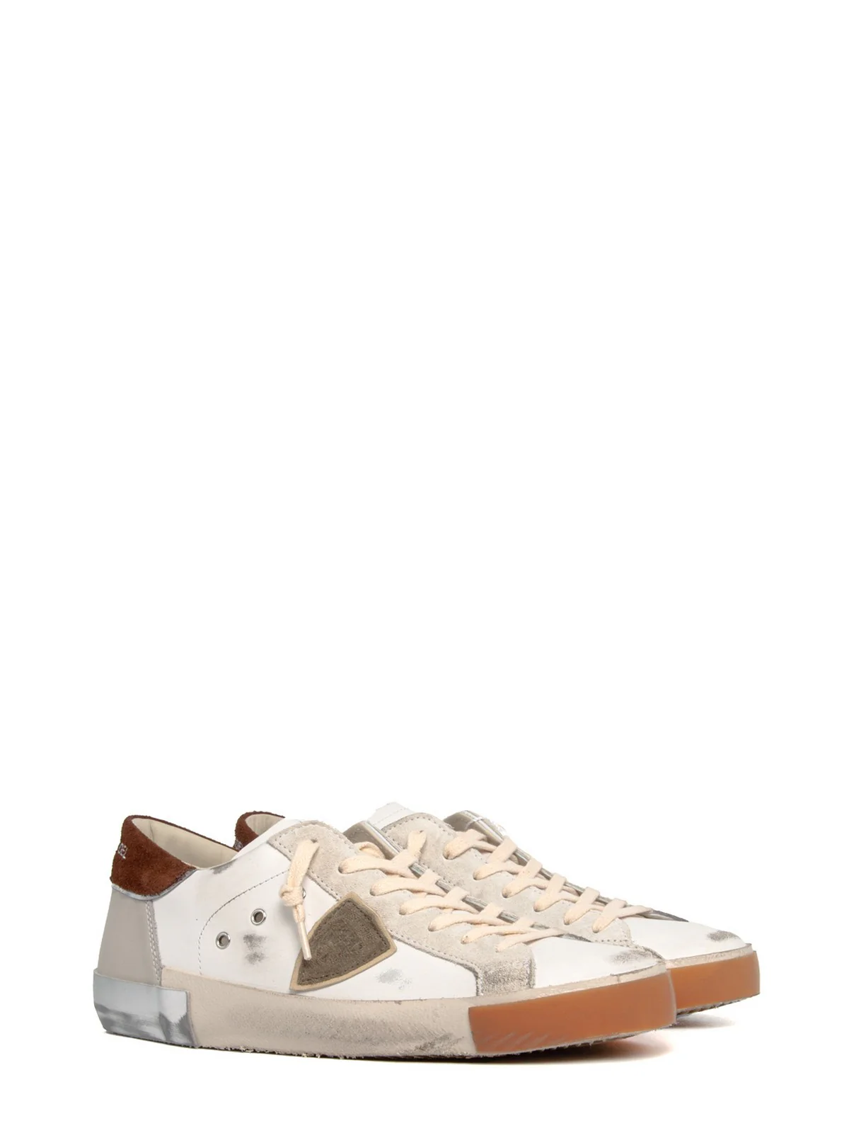 PHILIPPE MODEL Sneaker Uomo Prsx Low Man PRLU VDP1 VEAU DAIM POP_BLANC BRUN - Image 6