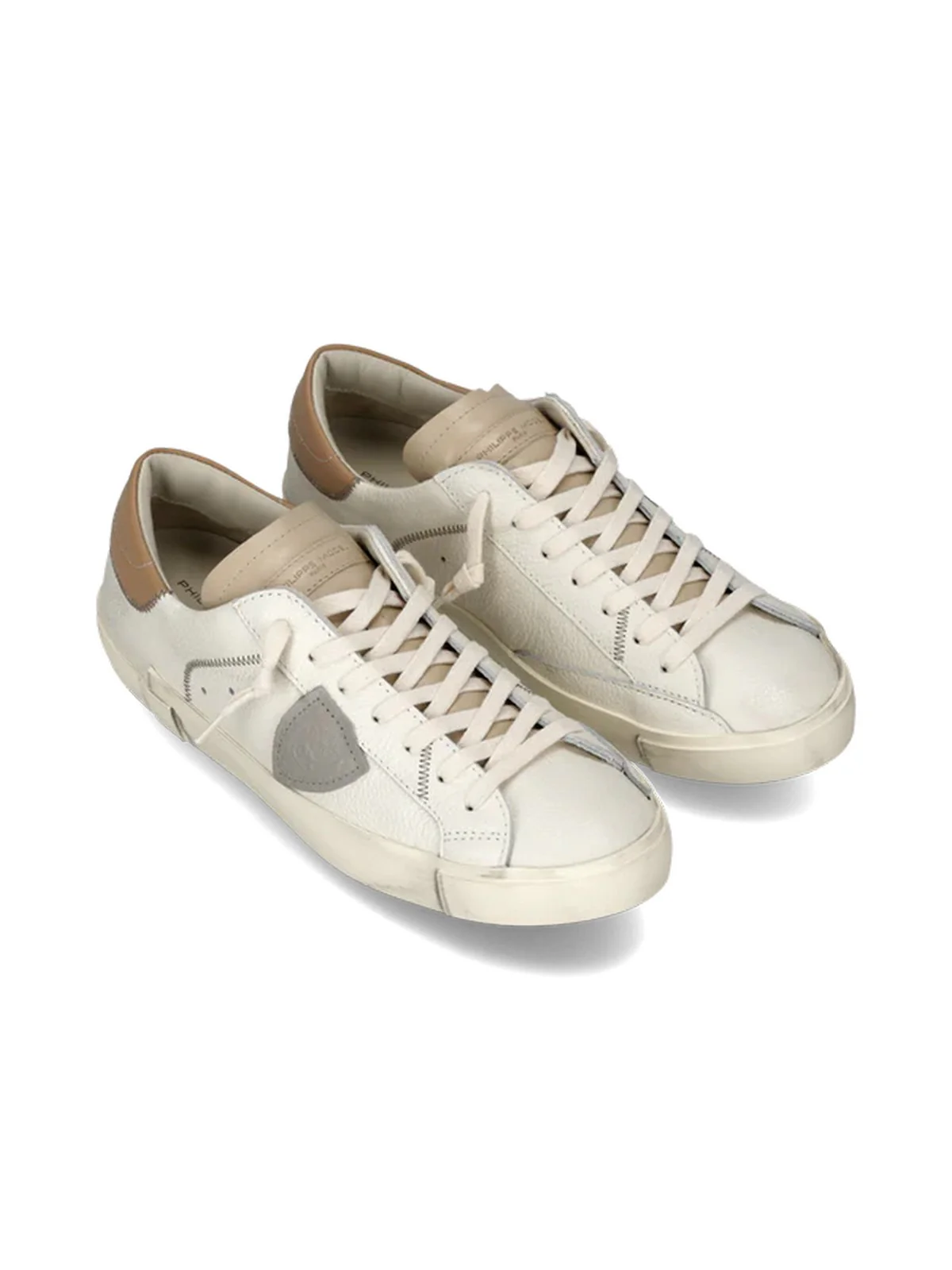 PHILIPPE MODEL Sneaker Uomo Prsx Low Man PRLU VZ01 VEAU CERF_LAIT MUD - Image 5