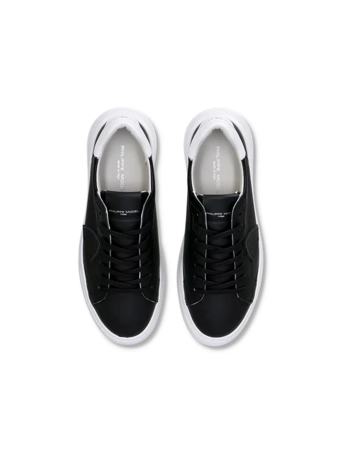PHILIPPE MODEL Sneaker Uomo Temple low man BTLU V002 VEAU_NOIR BLANC - Image 4