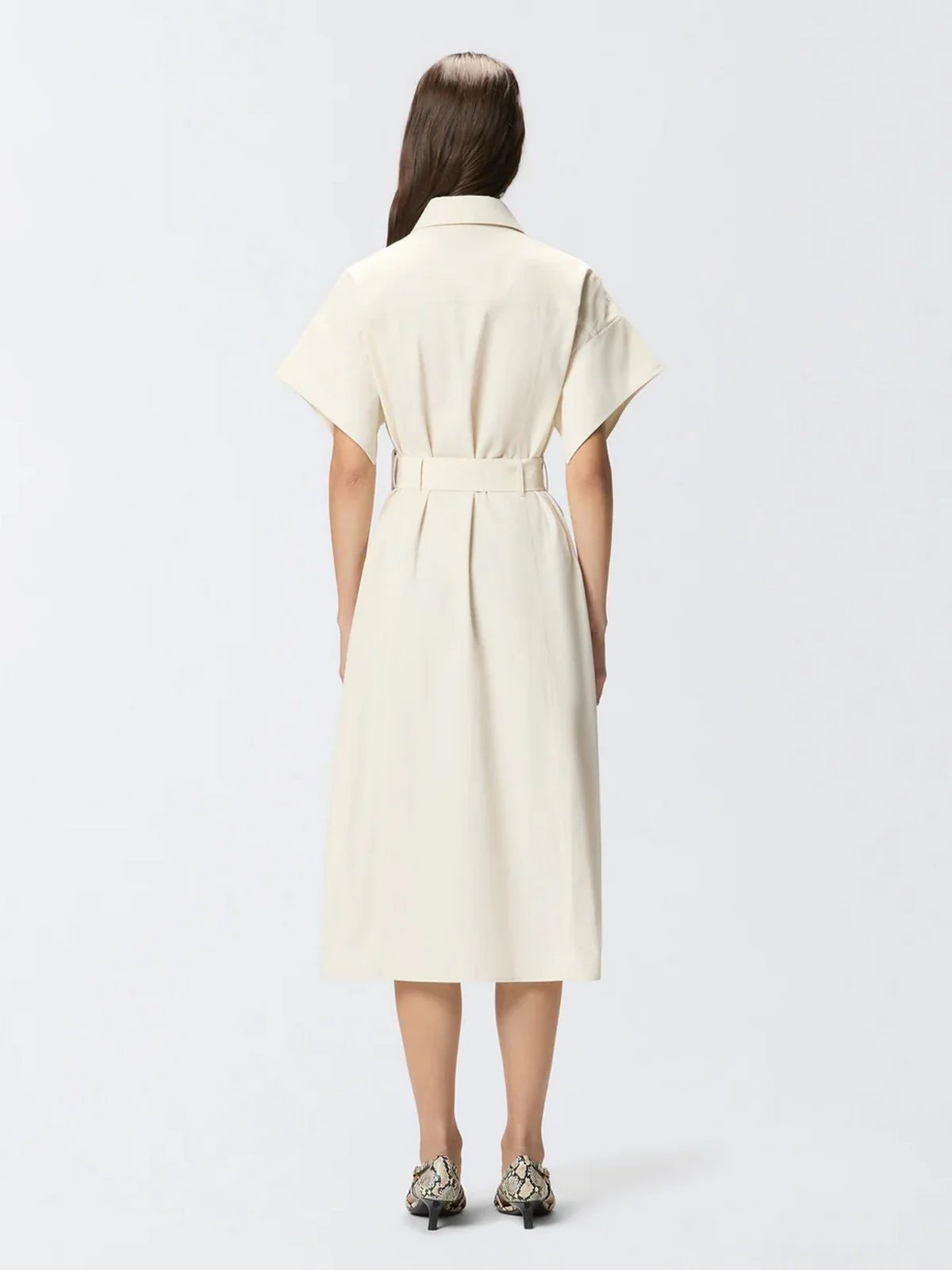 PINKO Abito Donna ALESHA ABITO COTONE FLUIDO 106309-A2ER C03 BEIGE G. MAROSO - Image 4