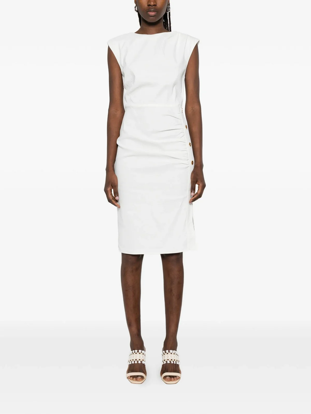 PINKO Abito Donna ALISSA ABITO LINO STRETCH 106521-A34I Z05 BIANCO-BIANCANEVE - Image 2