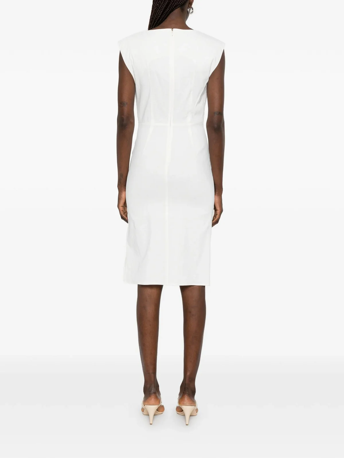 PINKO Abito Donna ALISSA ABITO LINO STRETCH 106521-A34I Z05 BIANCO-BIANCANEVE - Image 3