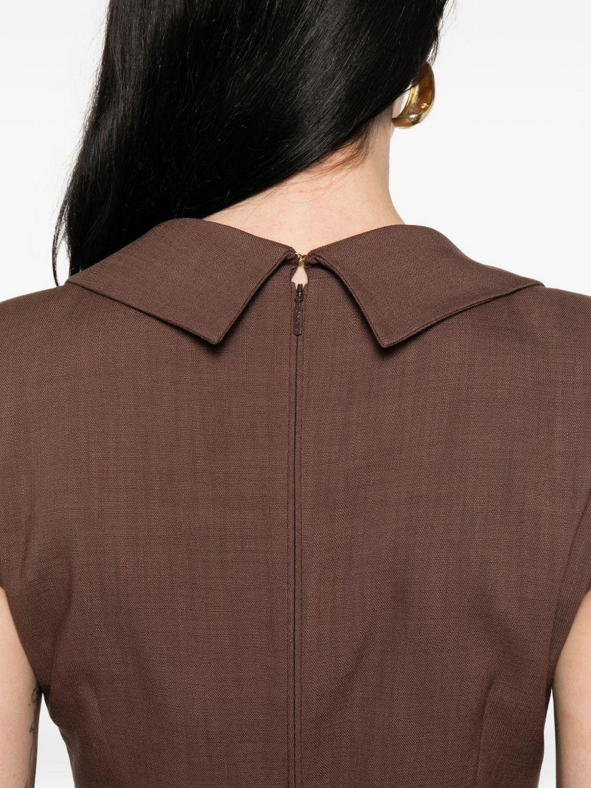 PINKO Abito Donna AMADINE ABITO FRISOTTINO 106565-A2W6 L78 MARRONE TERRA X PIANTE - Image 3