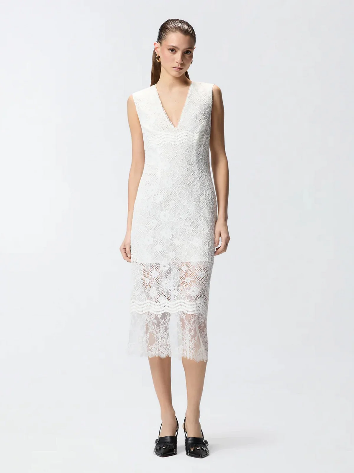 PINKO Abito Donna AUDREY ABITO PIZZO REBRODE 106660-A381 Z05 BIANCO-BIANCANEVE - Image 2