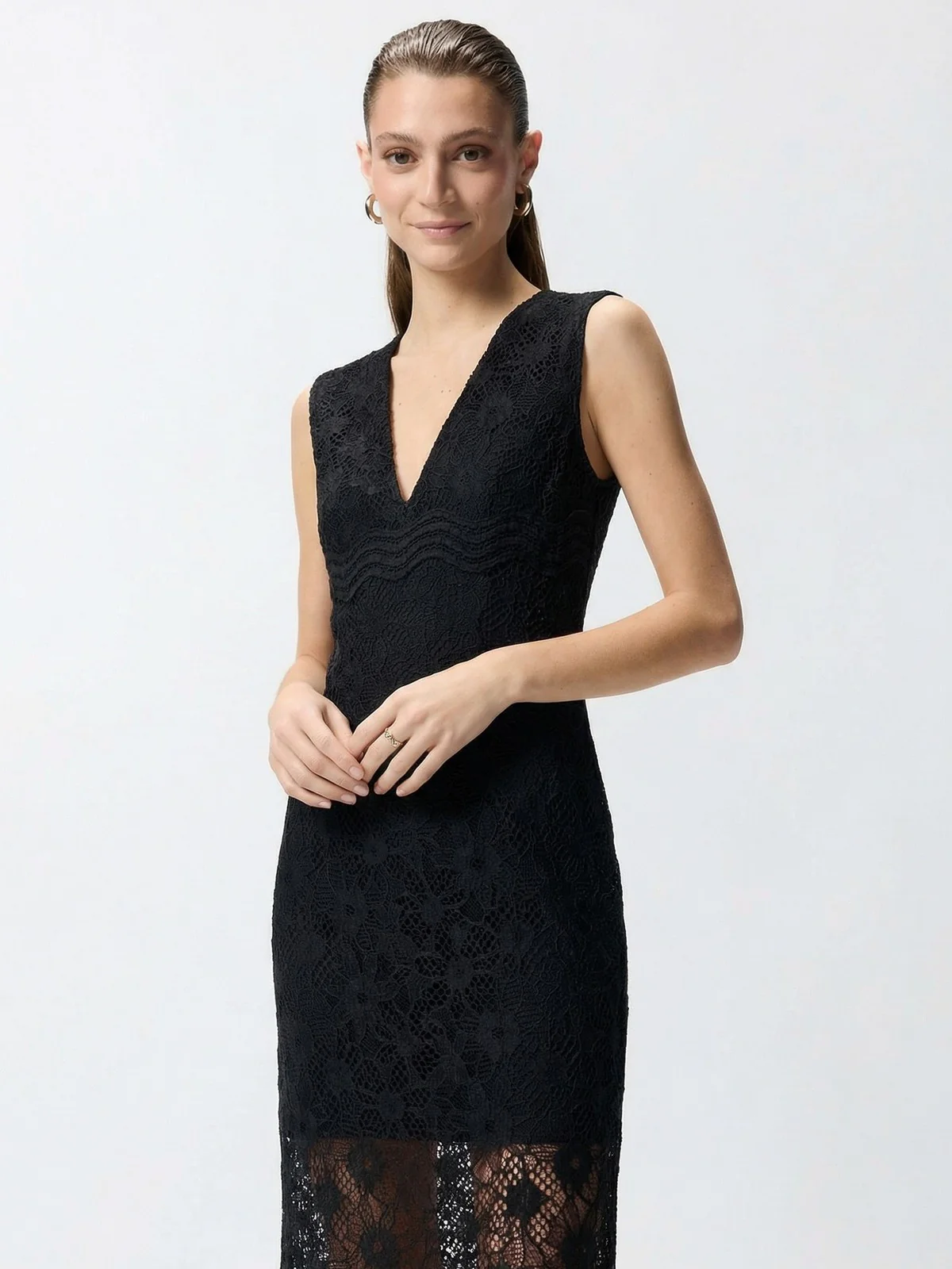 PINKO Abito Donna AUDREY ABITO PIZZO REBRODE 106660-A381 Z99 NERO LIMOUSINE - Image 4