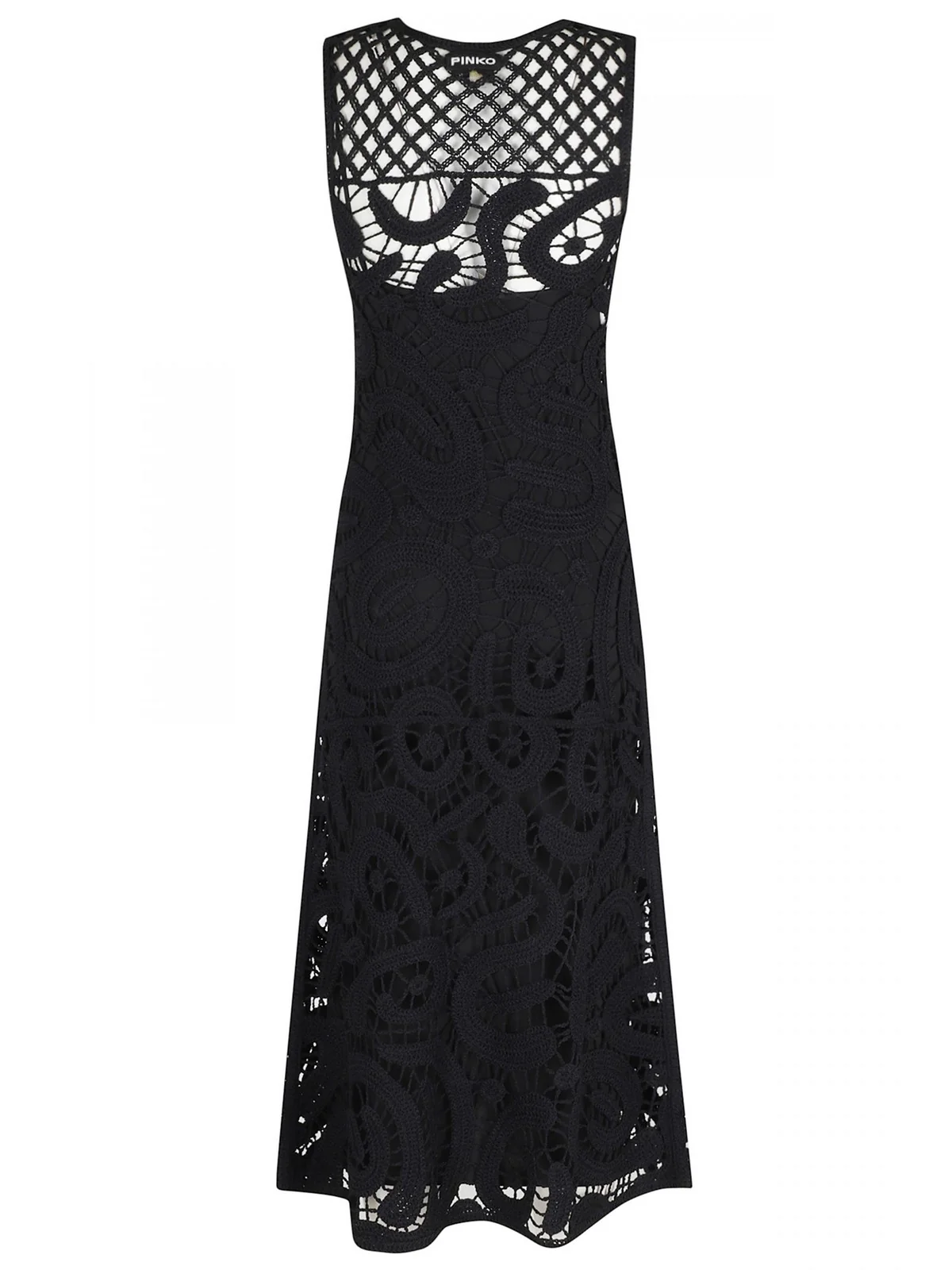 PINKO Abito Donna BUFERA ABITO CROCHET GEOMETRIC 106361-A354 Z99 NERO LIMOUSINE - Image 2