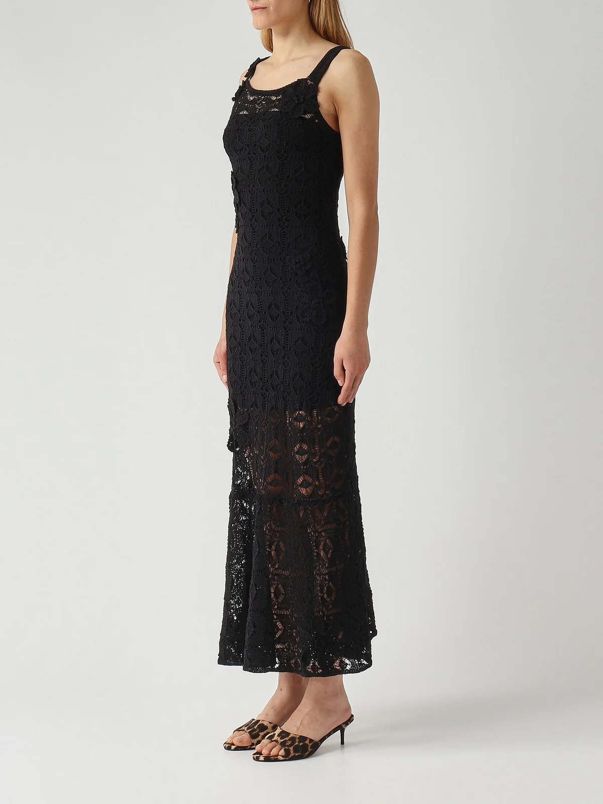 PINKO Abito Donna JUNCUS ABITO CROCHET SEWON FLO 106862-A3B8 Z99 NERO LIMOUSINE - Image 4