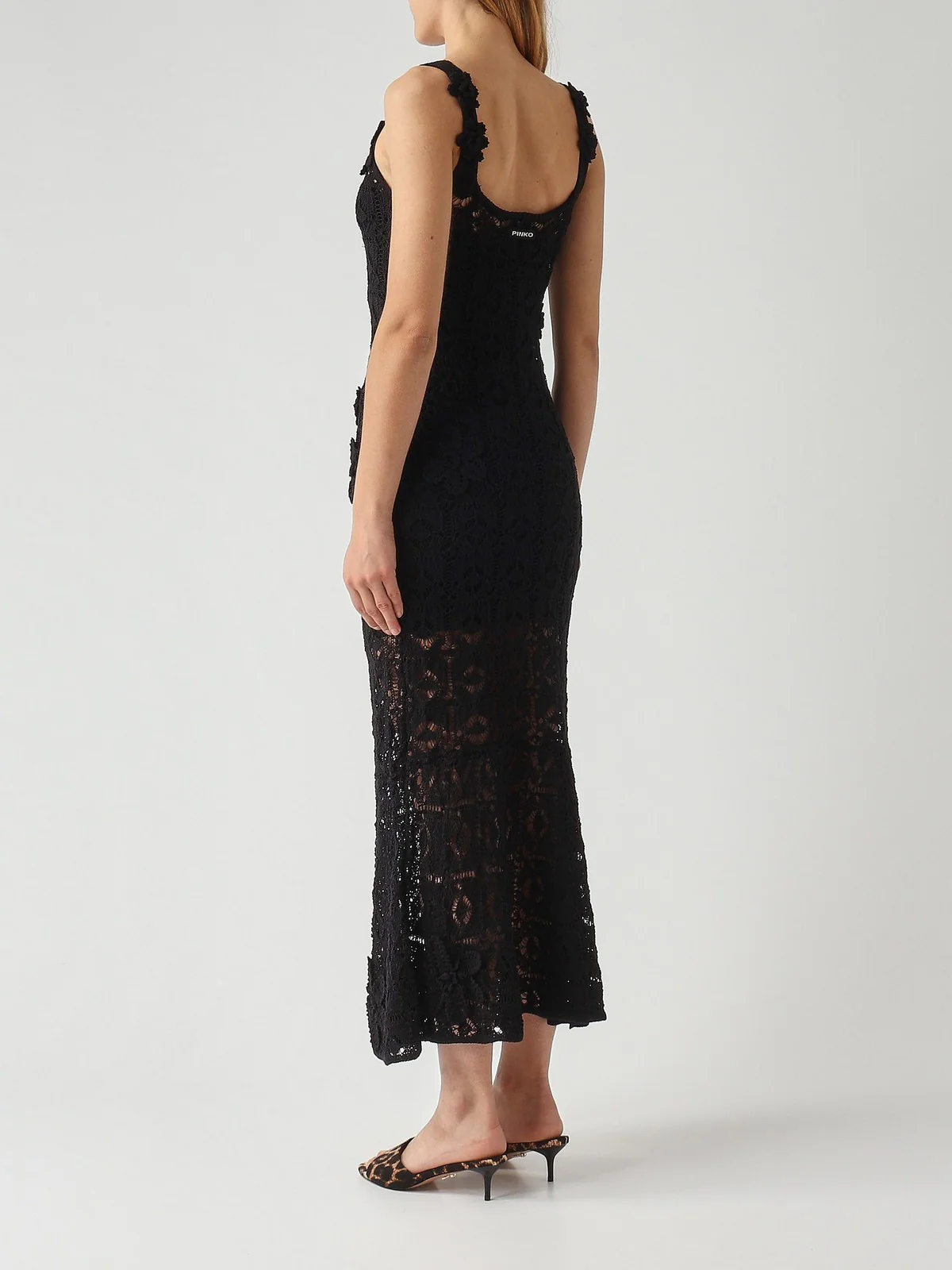 PINKO Abito Donna JUNCUS ABITO CROCHET SEWON FLO 106862-A3B8 Z99 NERO LIMOUSINE - Image 5