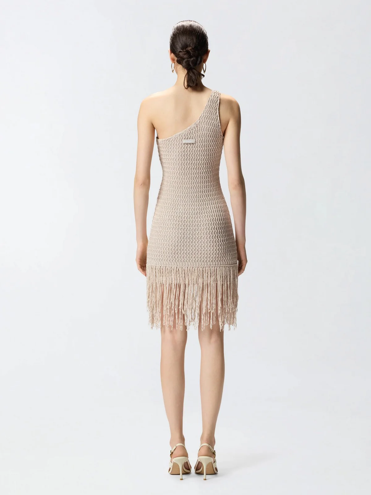 PINKO Abito Donna JUNIPEROS ABITO OPENWORK LUREX 106959-A3CI I05 GRIGIO MATTINA - Image 5