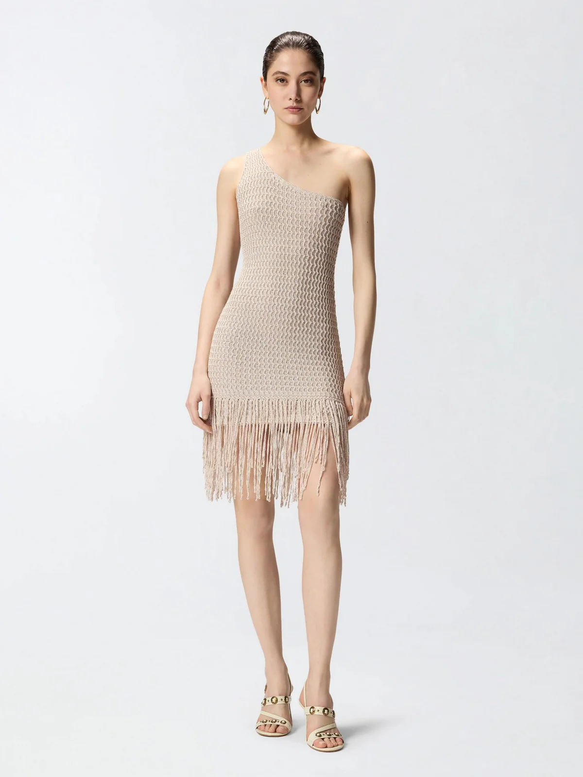 PINKO Abito Donna JUNIPEROS ABITO OPENWORK LUREX 106959-A3CI I05 GRIGIO MATTINA - Image 6