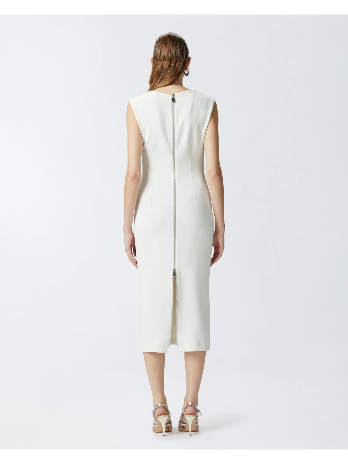 PINKO Abito Donna Valensole Abito Crepe Stretch 103960-A20A Z10 Bianco - Image 4