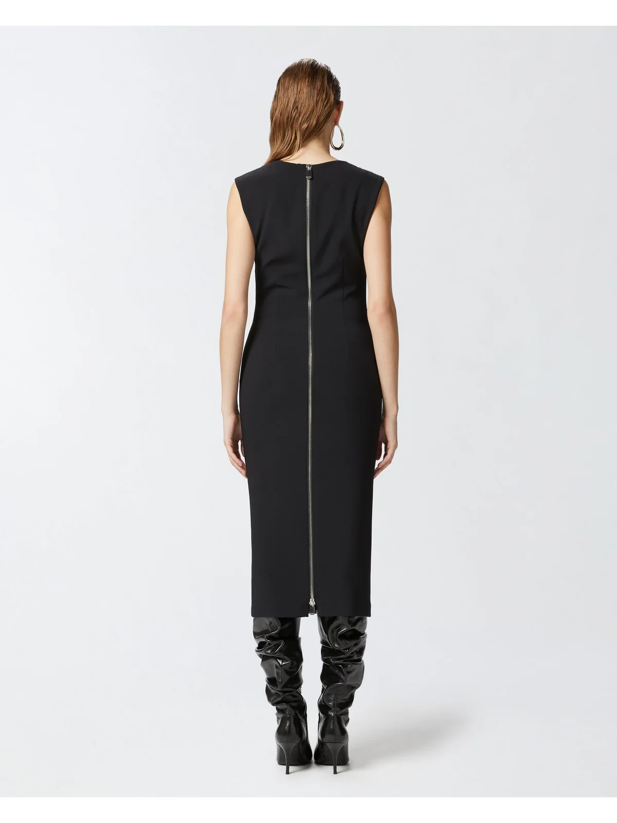 PINKO Abito Donna Valensole Abito Crepe Stretch 103960-A20A Z99 Nero - Image 5