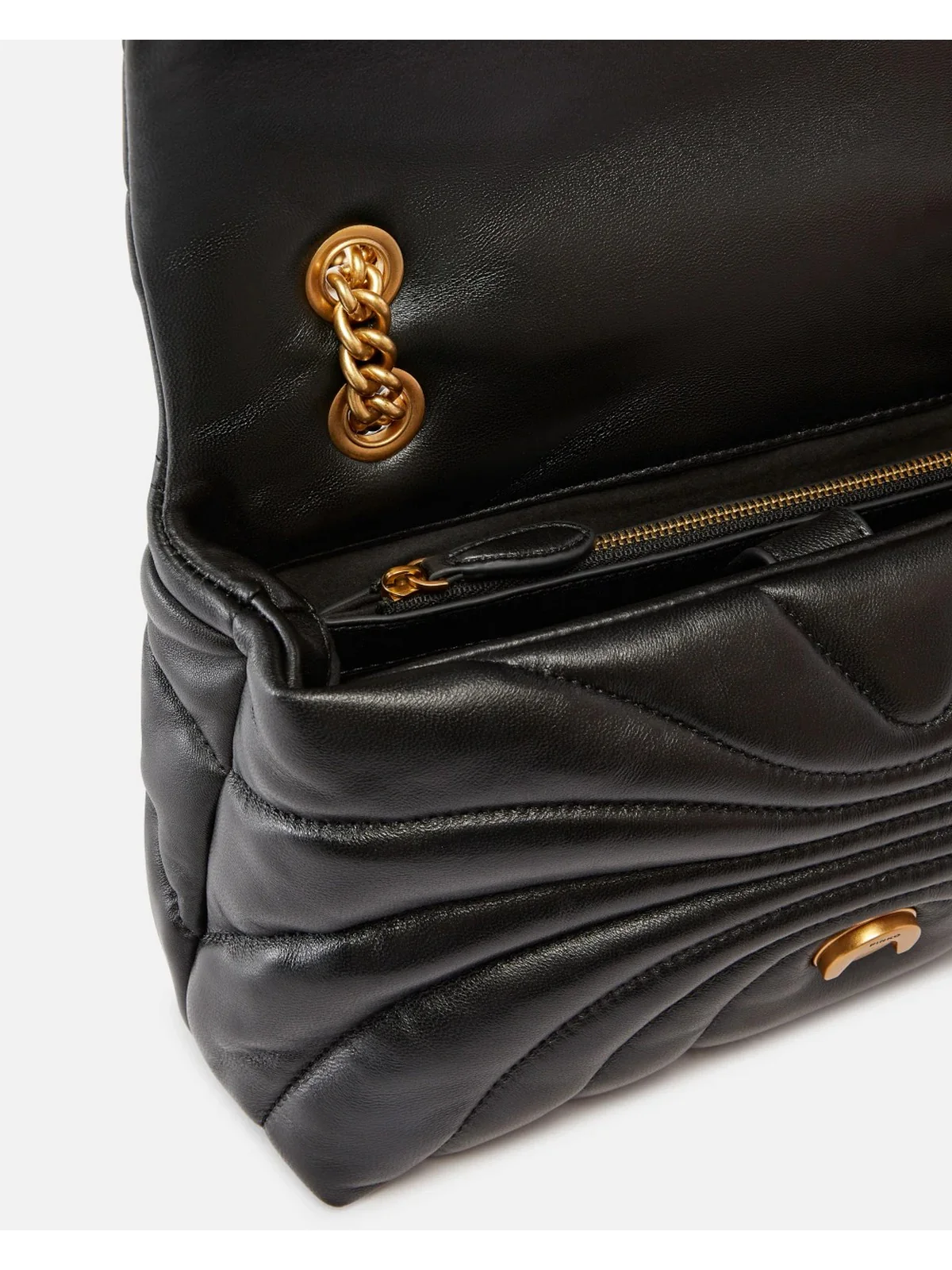 PINKO Borsa Donna  100038-A1EX Z99Q NERO-ANTIQUE GOLD - Image 3