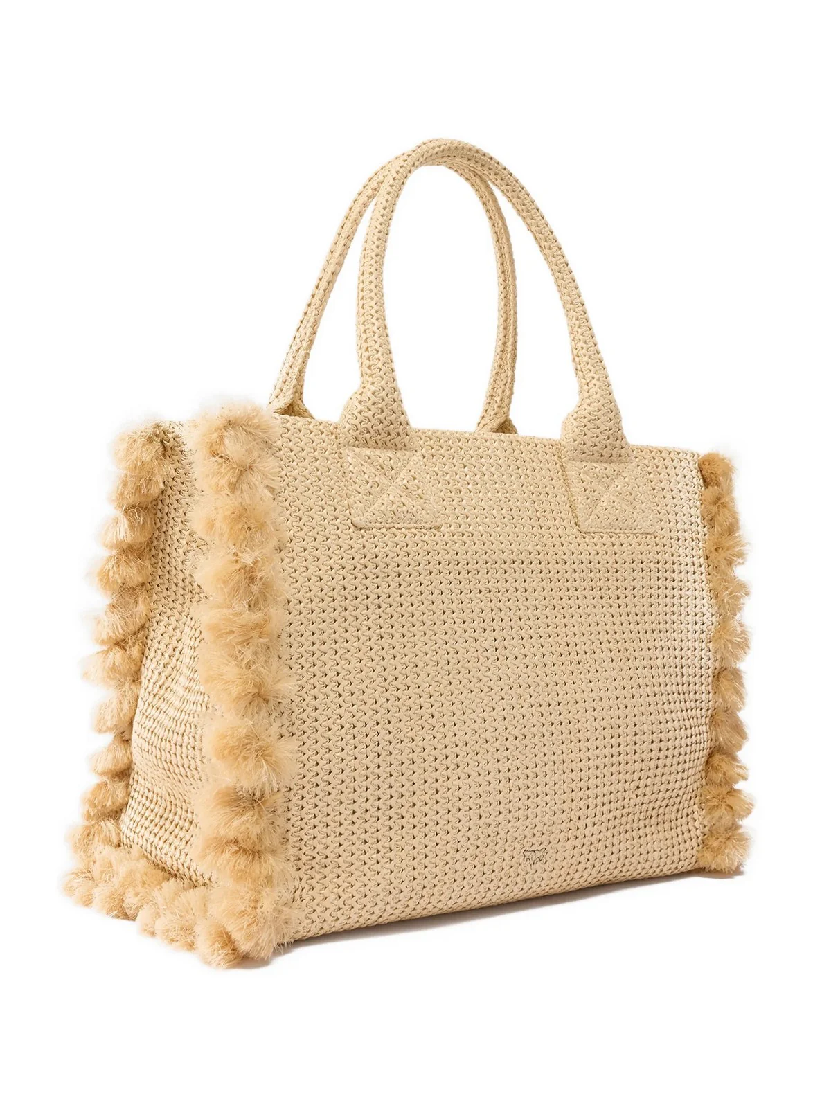 PINKO Borsa Donna BEACH SHOPPER RAFIA 106673-A39Y HZ3Q PAGLIA/NERO-ANTIQUE GOLD - Image 3