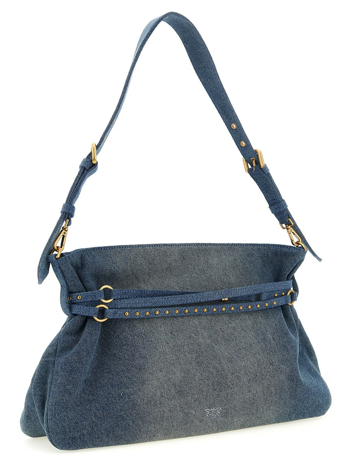 PINKO Borsa Donna BELT BAG BIG DENIM 105903-A31G PJDQ LAVAGGIO MEDIO-ANTIQUE GOLD - Image 3