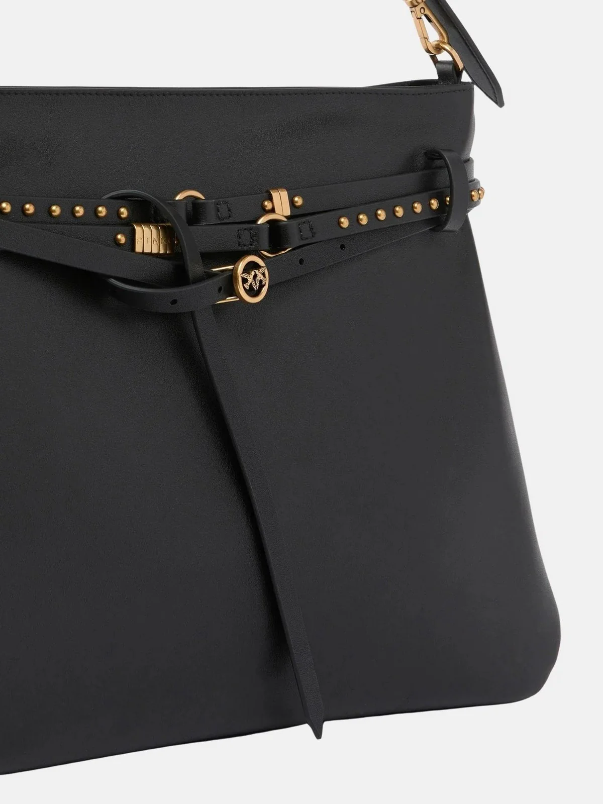 PINKO Borsa Donna BELT BAG BIG VITELLO MORBIDO 105903-A0QO Z99Q NERO-ANTIQUE GOLD - Image 5