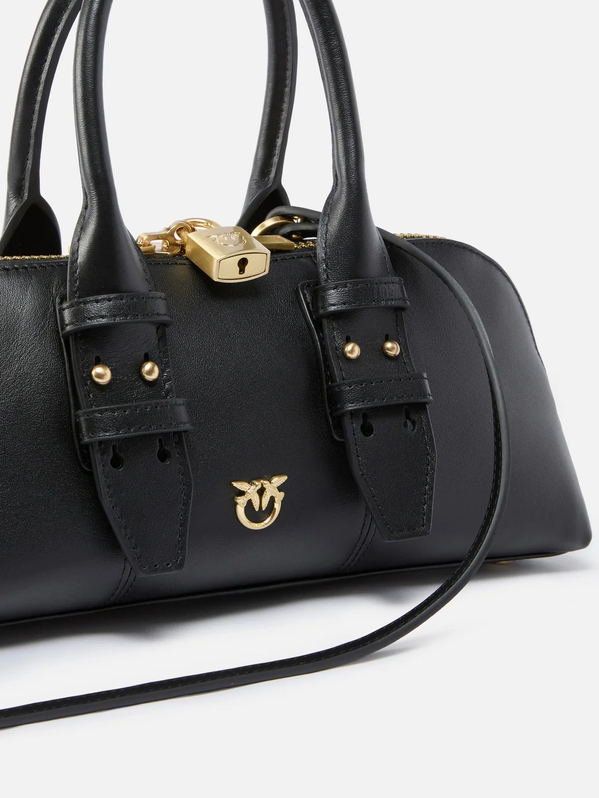 PINKO Borsa Donna BOWLING BAG HORIZONTAL 105334-A0QO Z99V NERO LIMUSINE-MATT GOLD - Image 4