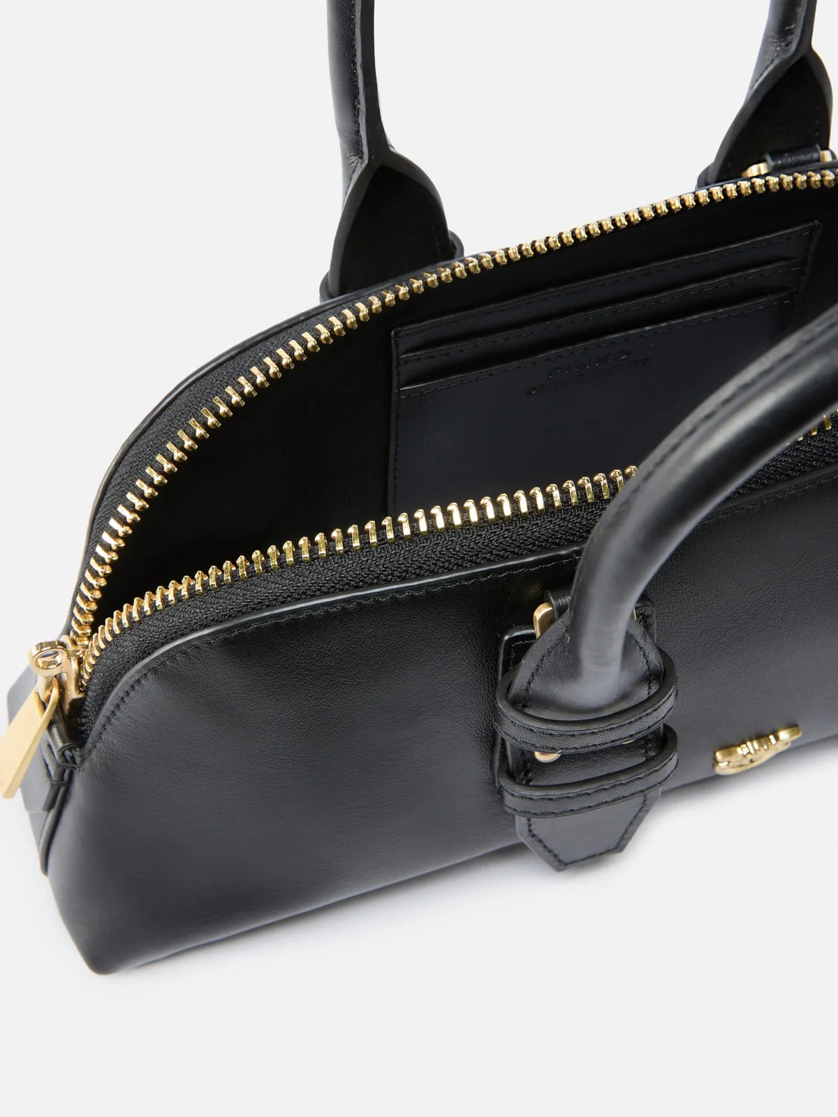 PINKO Borsa Donna BOWLING BAG HORIZONTAL 105334-A0QO Z99V NERO LIMUSINE-MATT GOLD - Image 5
