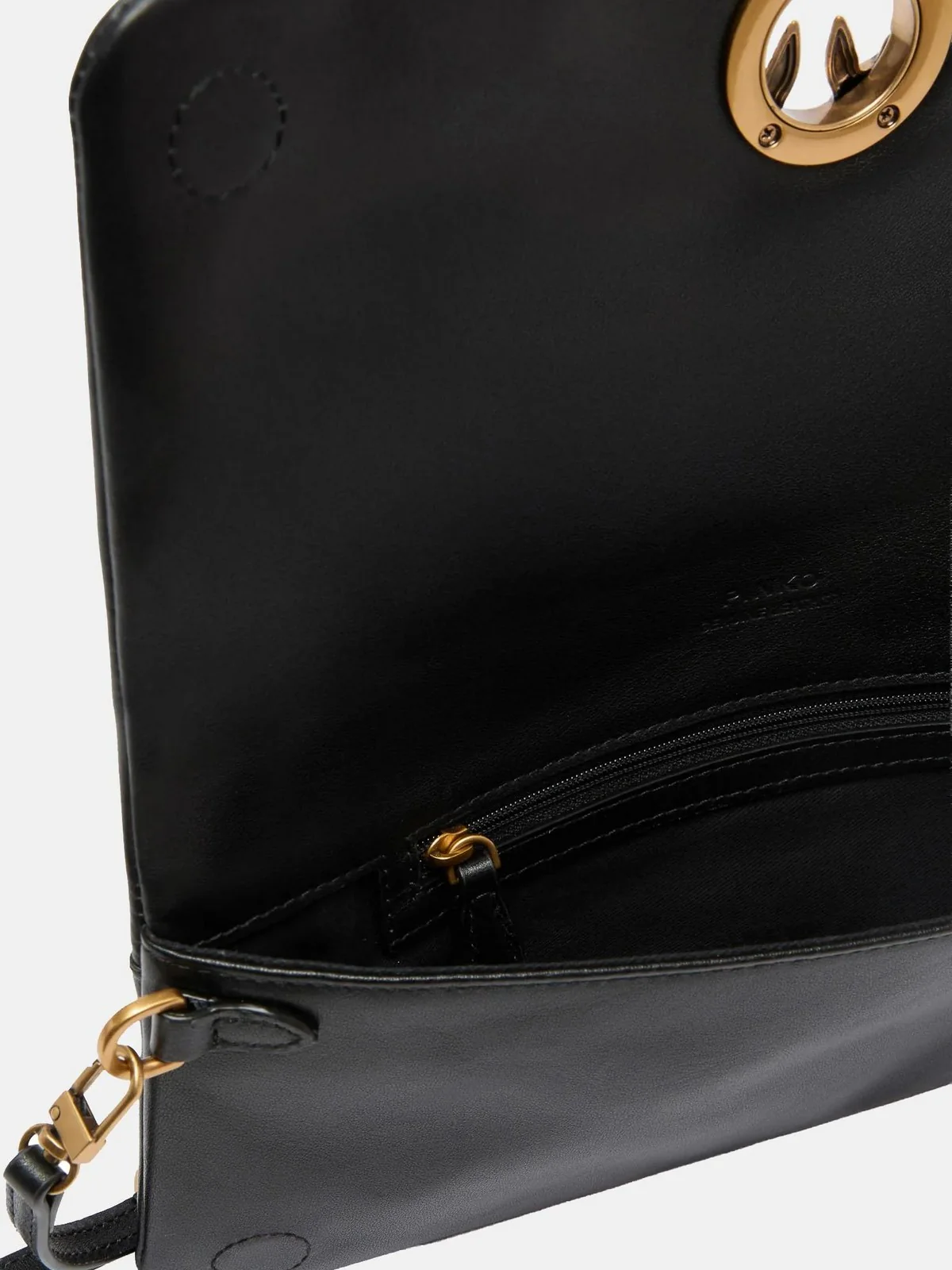 PINKO Borsa Donna CLICK SOFT HORIZONTAL CLASSIC 106022-A0QO Z99Q NERO-ANTIQUE GOLD - Image 4