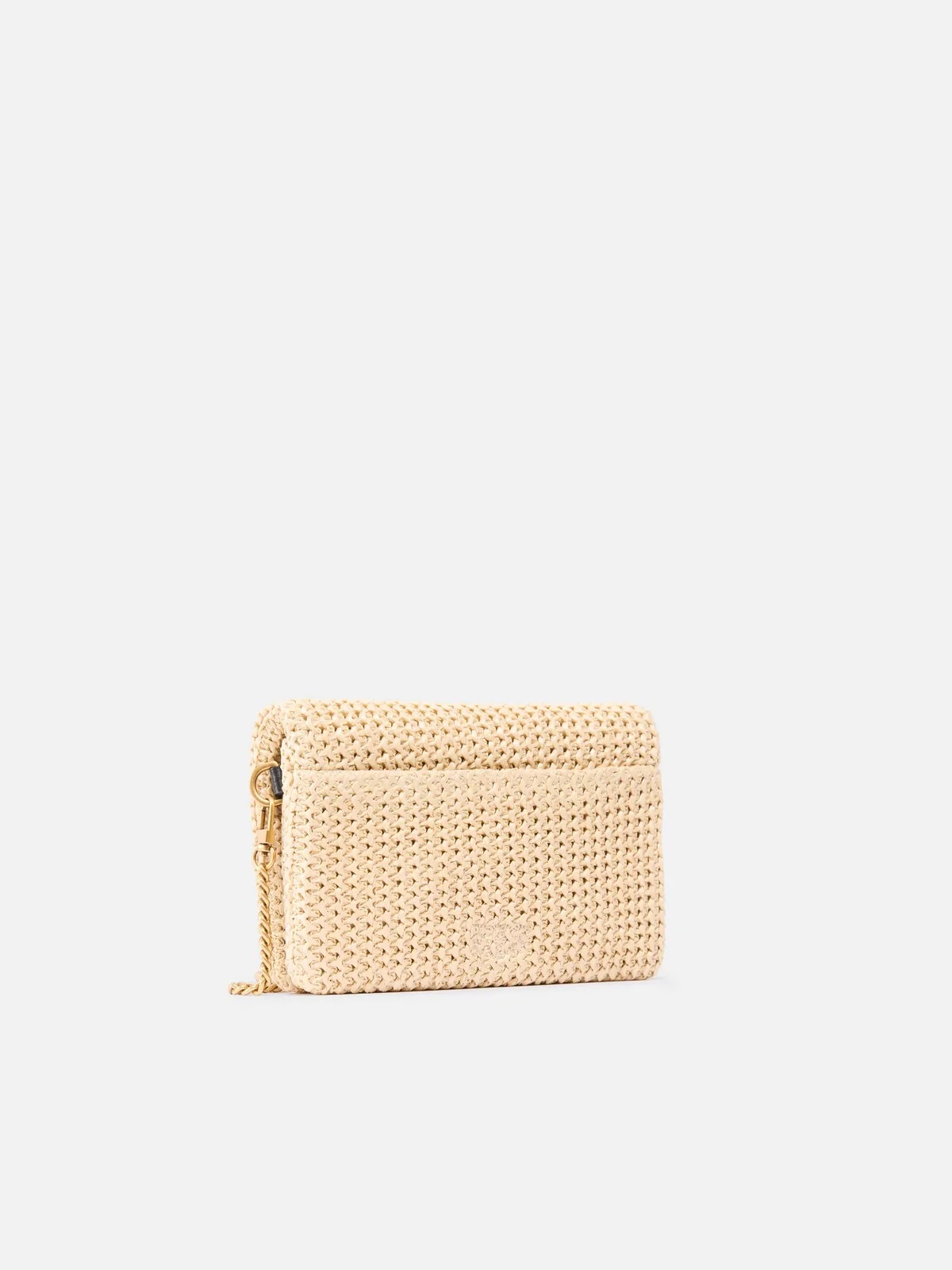 PINKO Borsa Donna CLICK SOFT HORIZONTAL MINI RAF 106023-A391 C24Q RAFIA/NERO-ANTIQUE GOLD - Image 2