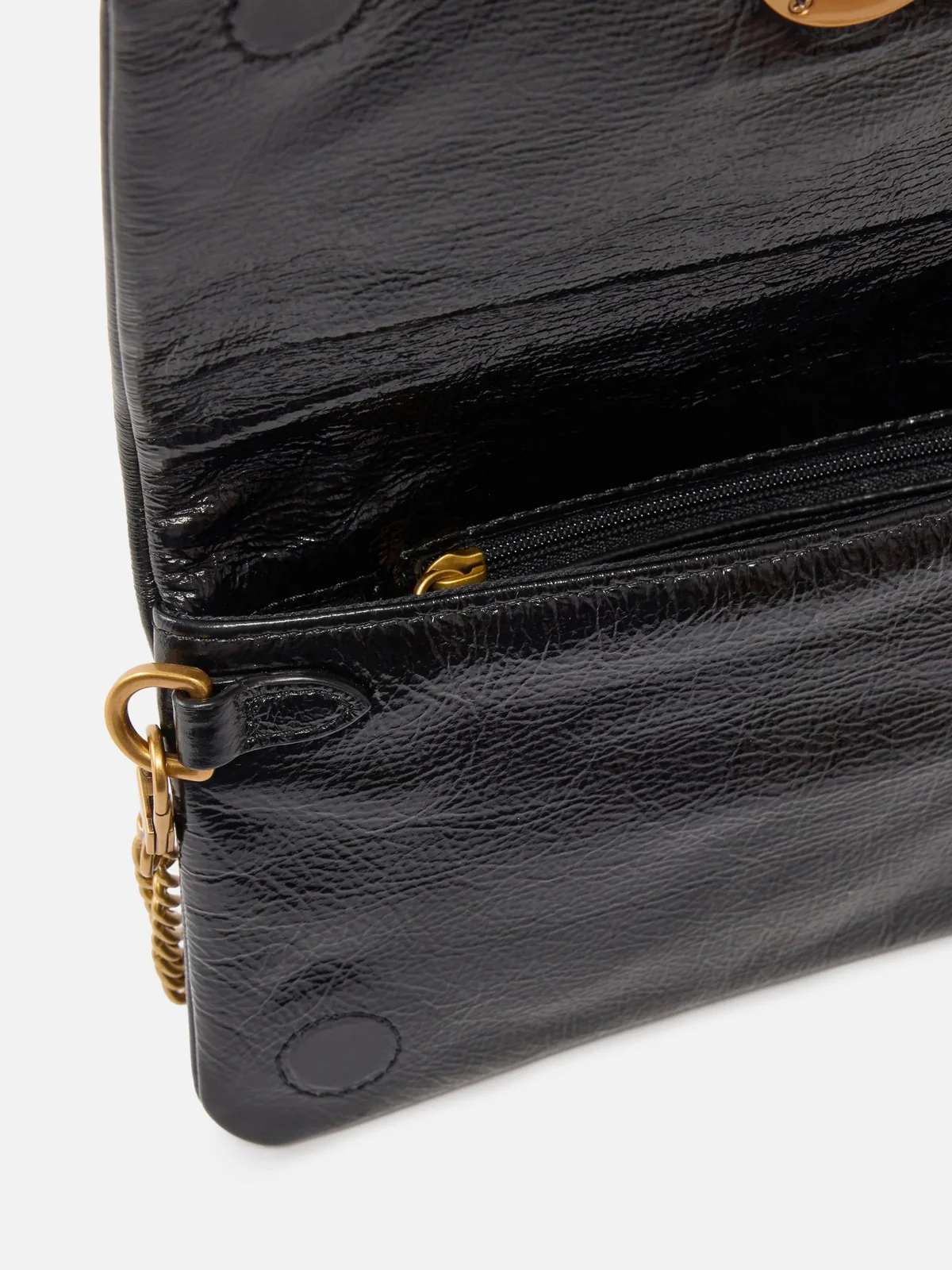 PINKO Borsa Donna CLICK SOFT HORIZONTAL MINI SHI 106023-A315 Z99Q NERO-ANTIQUE GOLD - Image 5
