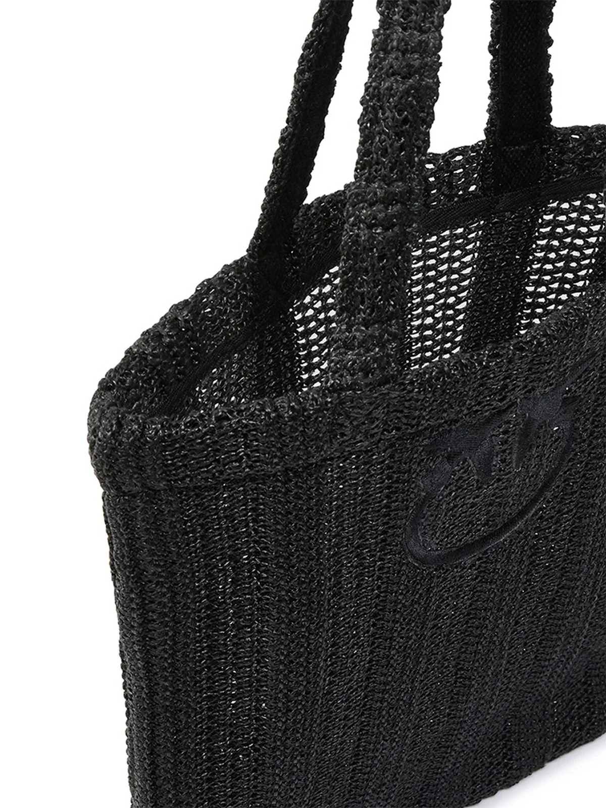 PINKO Borsa Donna EASY TOTE BAG RAFIA 106728-A39Y Z99 NERO LIMOUSINE - Image 4