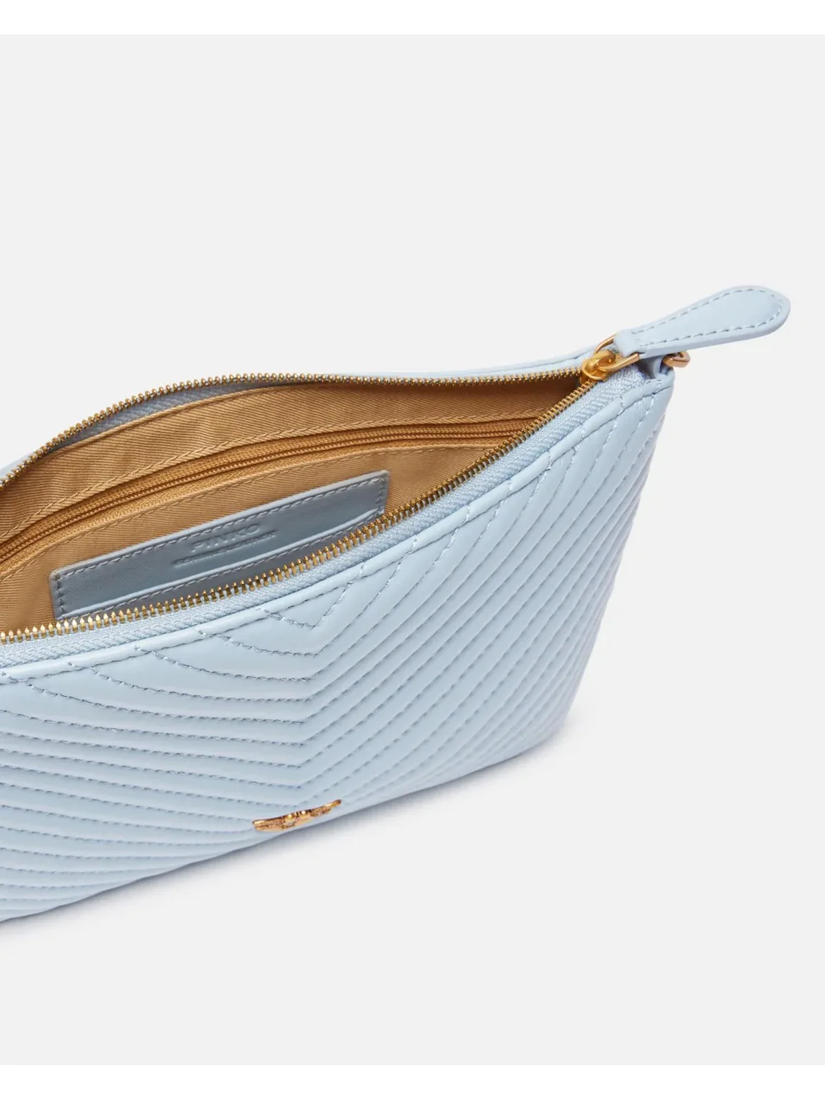 PINKO Borsa Donna Flat Classic Sheep Nappa Chevr 100455-A0GK E57Q Blu - Image 4