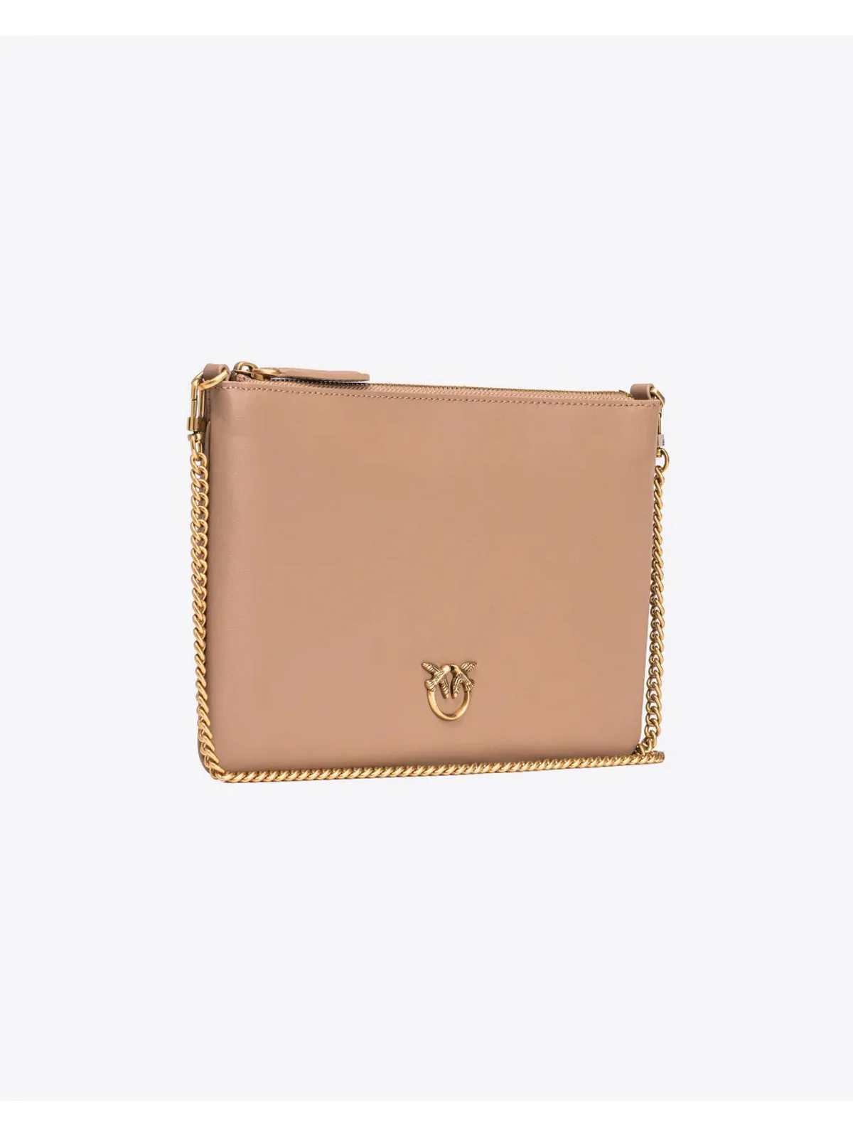 PINKO Borsa Donna Flat Classic Vitello Seta 100455-A0F1 D01Q Marrone - Image 3