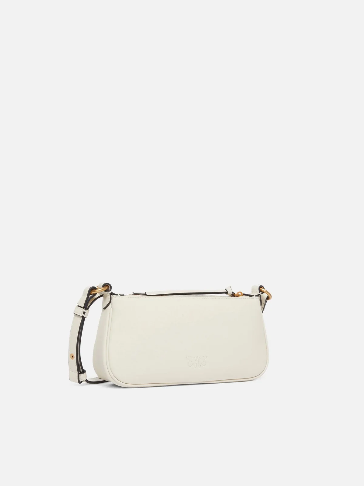 PINKO Borsa Donna HALF MOON HORIZONTAL MINI VITE 105069-A0QO Z14Q BIANCO SETA-ANTIQUE GOLD - Image 5