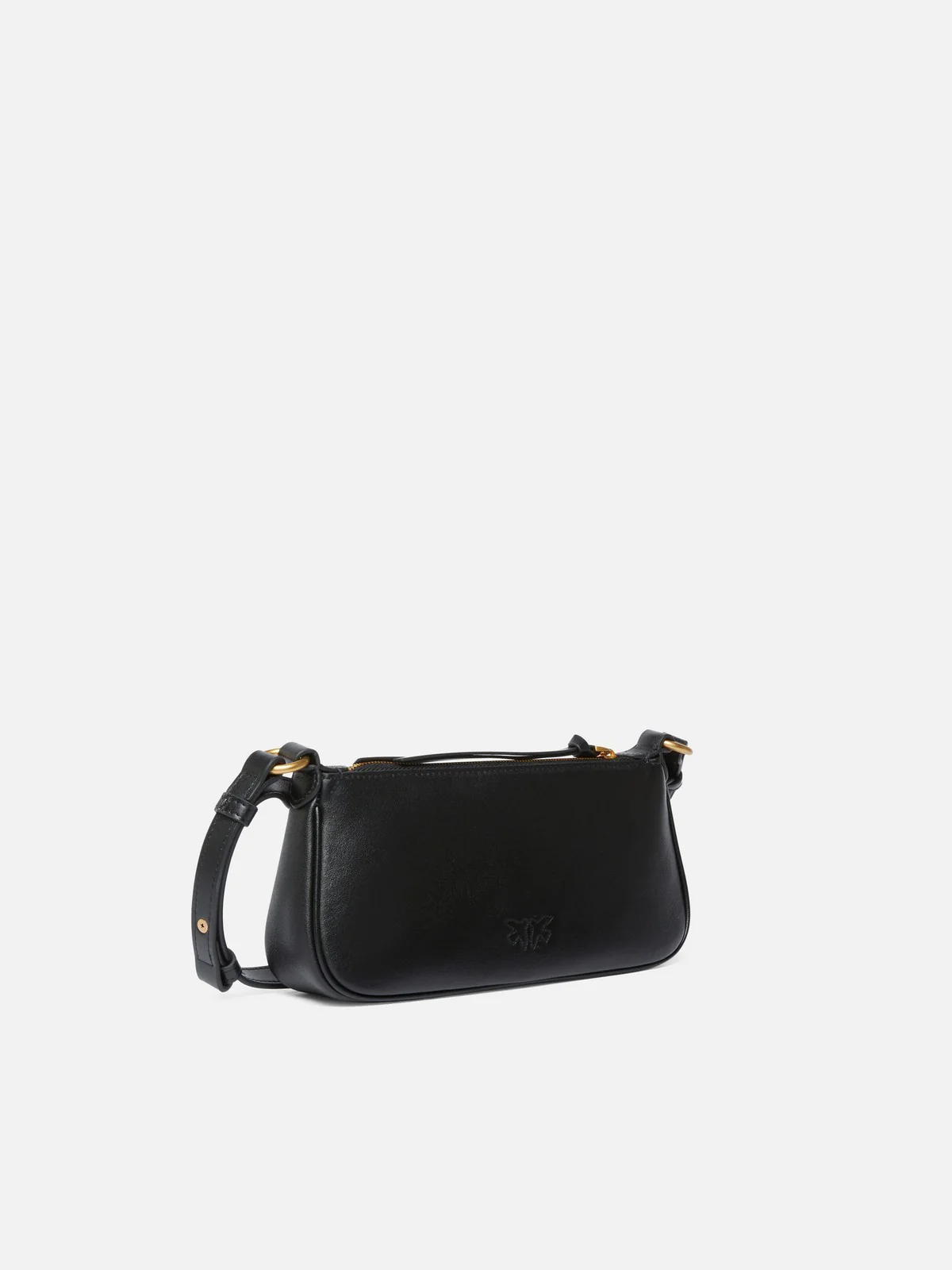 PINKO Borsa Donna HALF MOON HORIZONTAL MINI VITE 105069-A0QO Z99Q NERO-ANTIQUE GOLD - Image 5