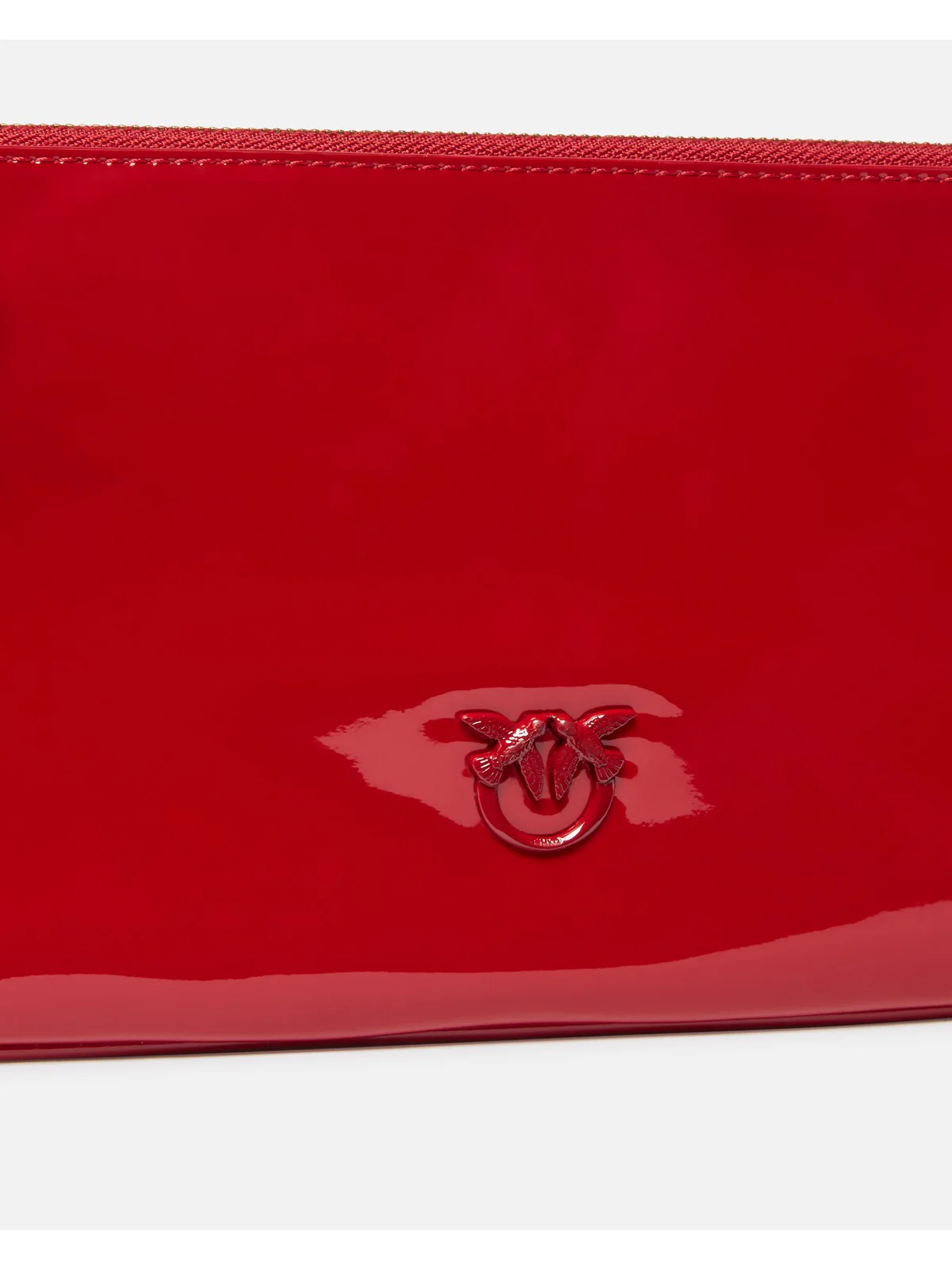 PINKO Borsa Donna Horizontal Flat Ecovernice+Pu 102747-A1UP R30B Rosso - Image 3