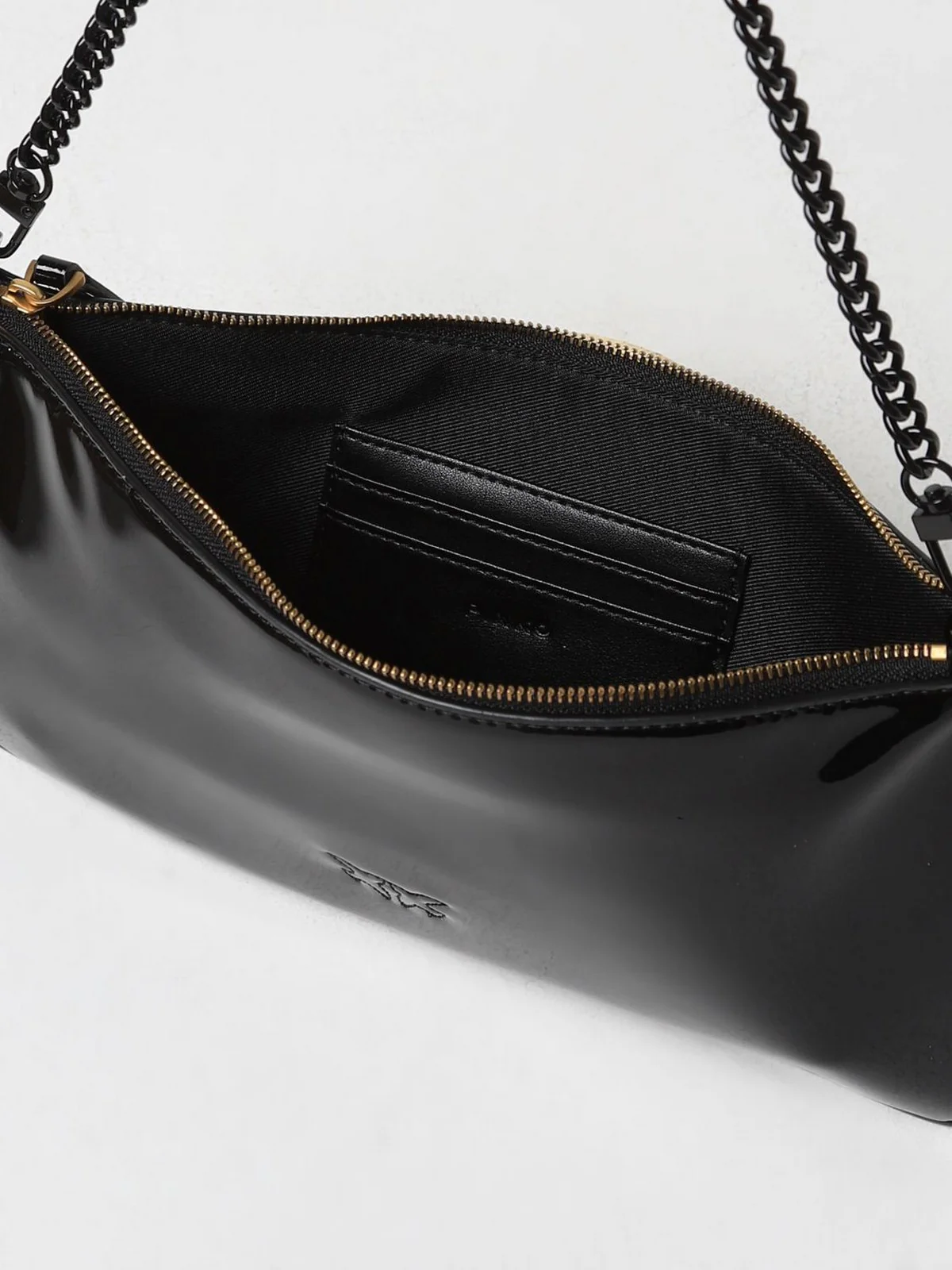 PINKO Borsa Donna Horizontal Flat Ecovernice+Pu 102747-A1UP Z99B Nero - Image 3